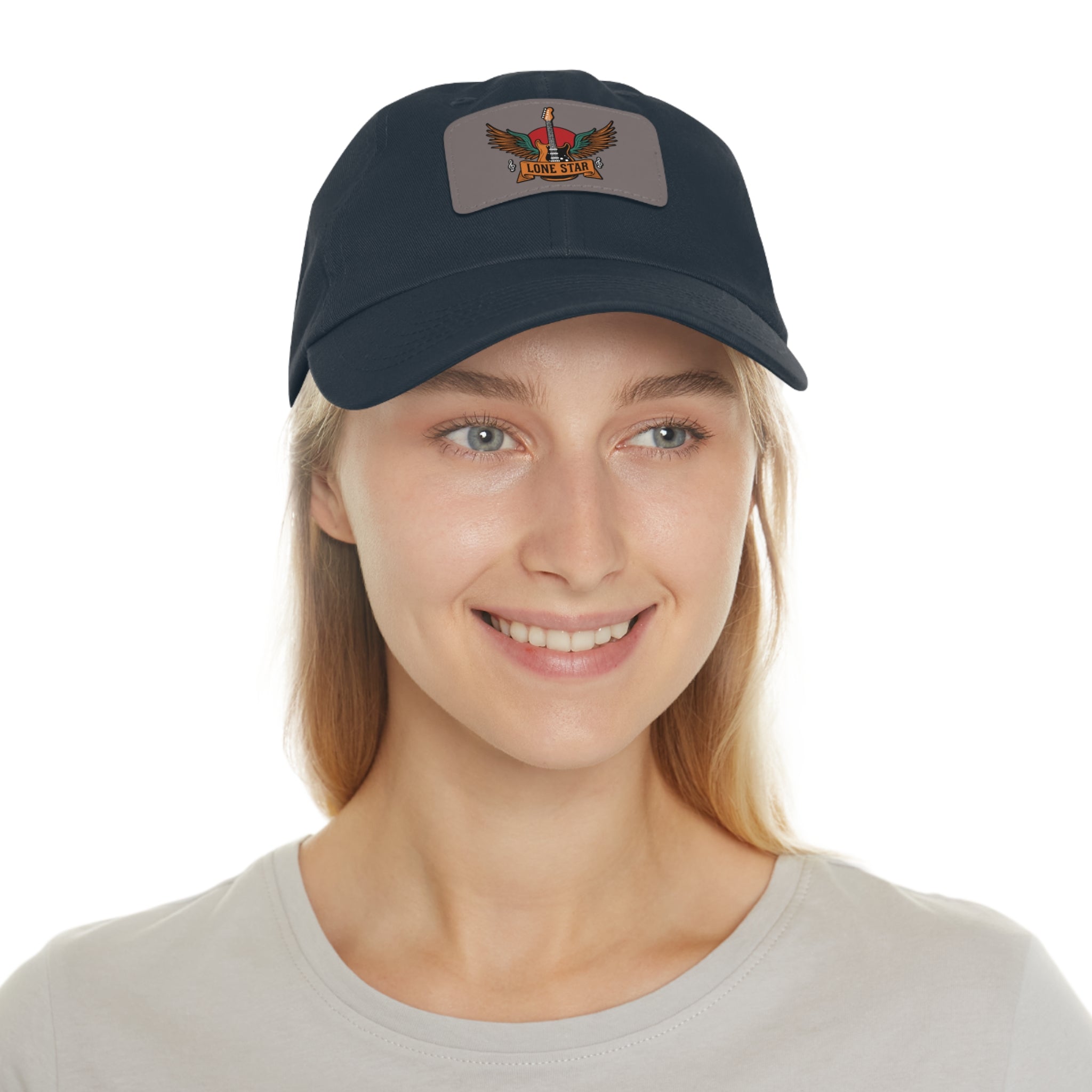Stylish Dad Hat with Leather Lone Star Patch, Casual Men's Cap, Gift for Fathers, Summer Outings, Everyday Wear