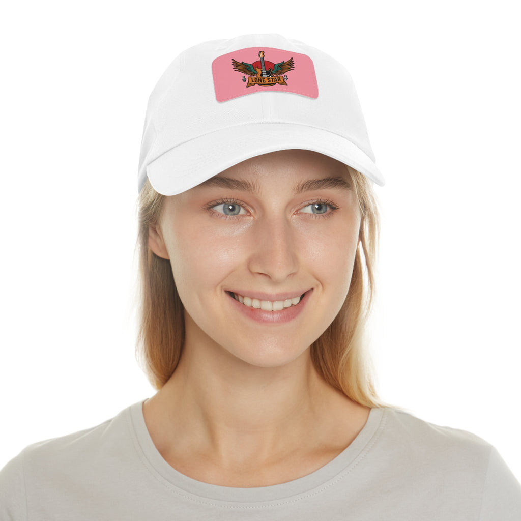 Stylish Dad Hat with Leather Lone Star Patch, Casual Men's Cap, Gift for Fathers, Summer Outings, Everyday Wear