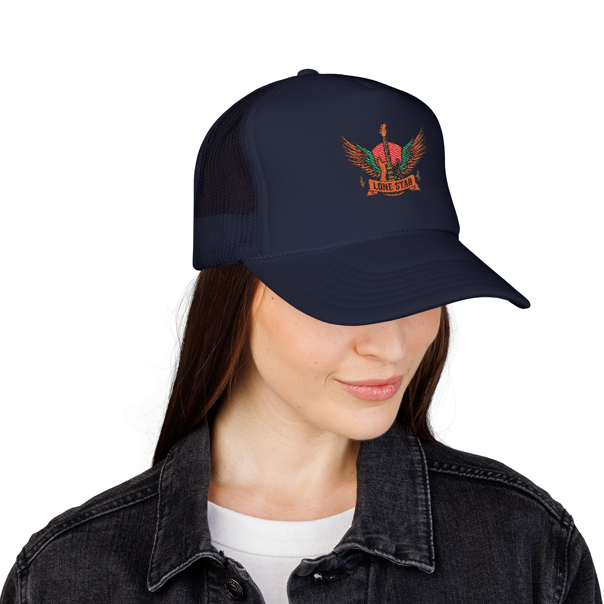 Vibrant Embroidered Foam Trucker Hat | Perfect for Festivals, Outdoors, Gifts, Casual Wear, Party Accessory