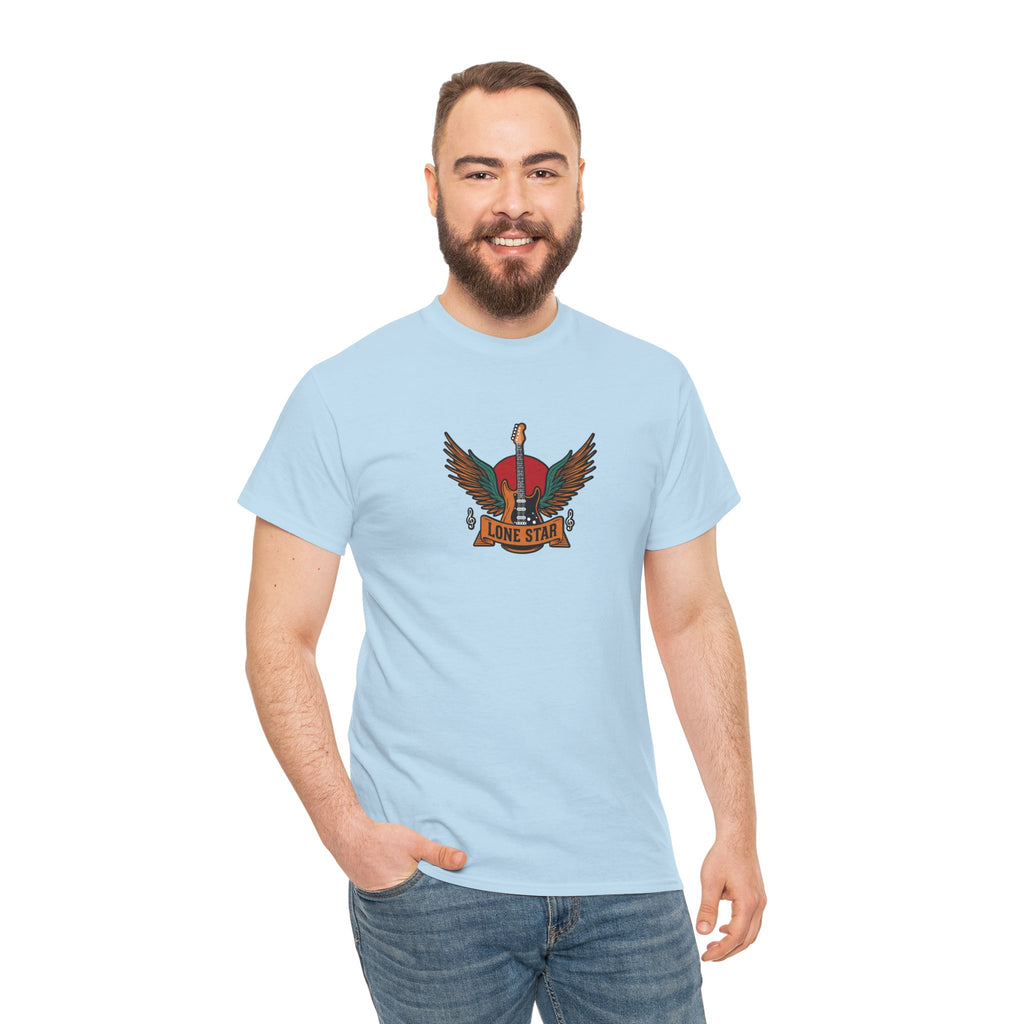 Lone Star Unisex Heavy Cotton Tee, Casual Comfort Shirt, Graphic Tee, Gift for Him/Her, Texas Pride Apparel