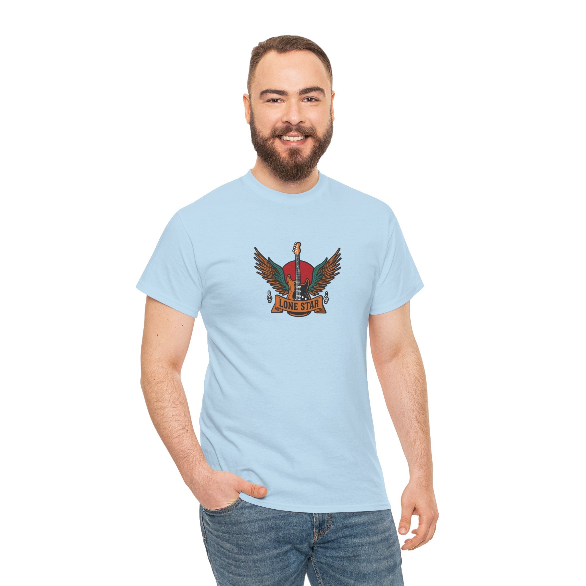 Lone Star Unisex Heavy Cotton Tee, Casual Comfort Shirt, Graphic Tee, Gift for Him/Her, Texas Pride Apparel