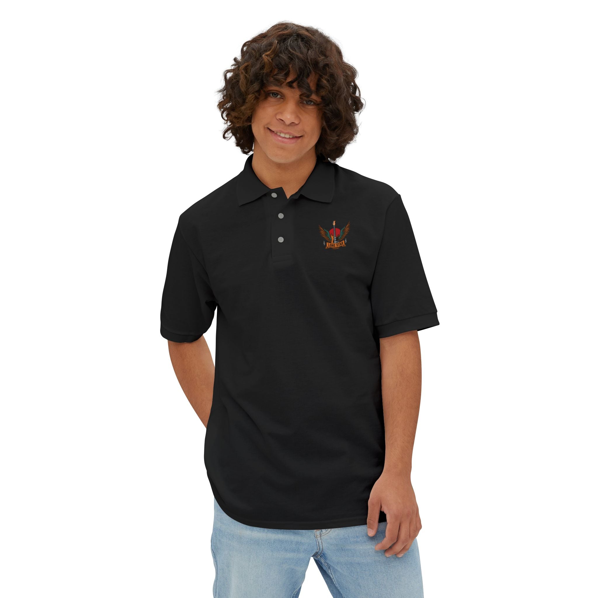 Men's Piqué Polo Shirt - Eagle Design, Casual or Golf Wear, Great Gift for Men, Birthday, Father's Day, Team Events