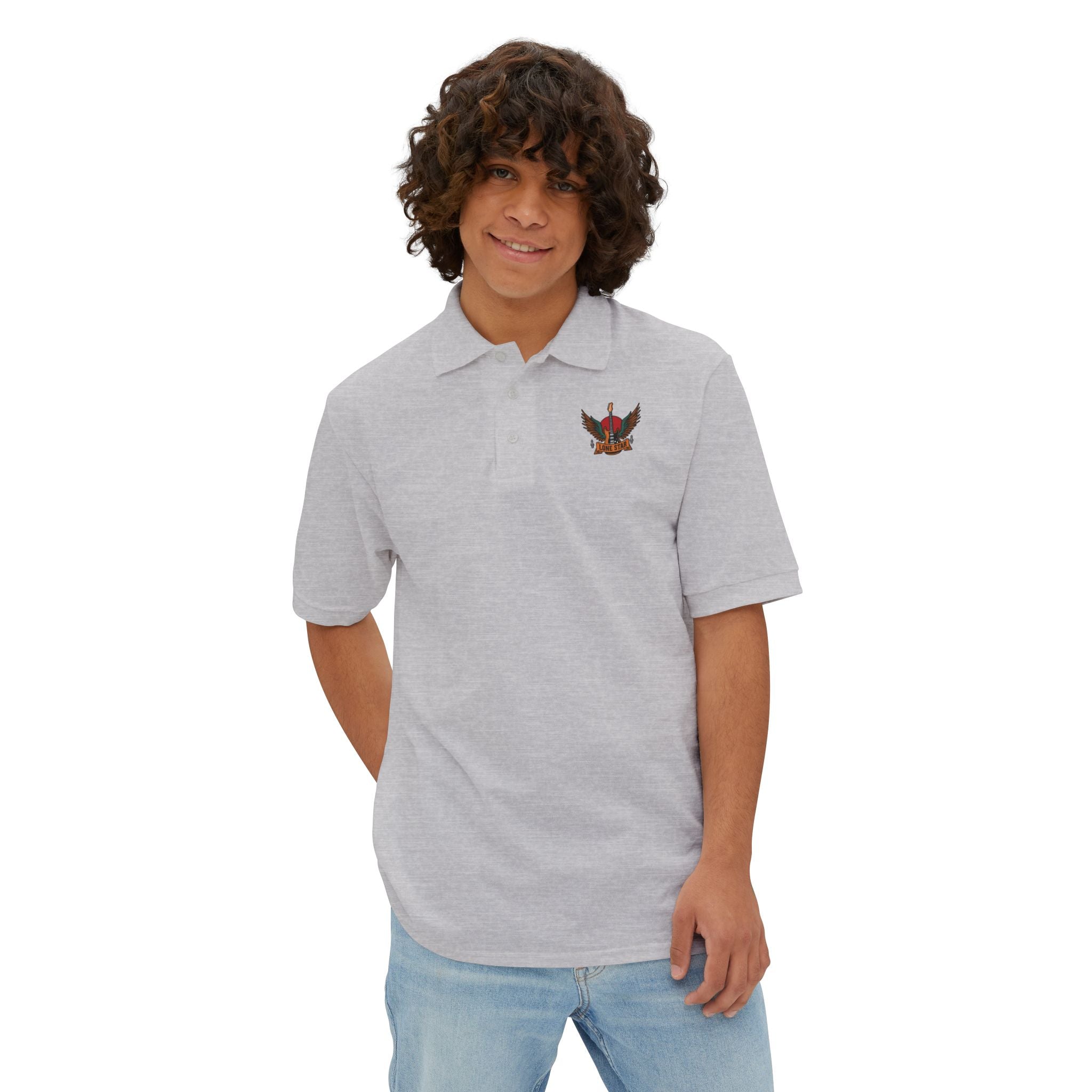 Men's Piqué Polo Shirt - Eagle Design, Casual or Golf Wear, Great Gift for Men, Birthday, Father's Day, Team Events