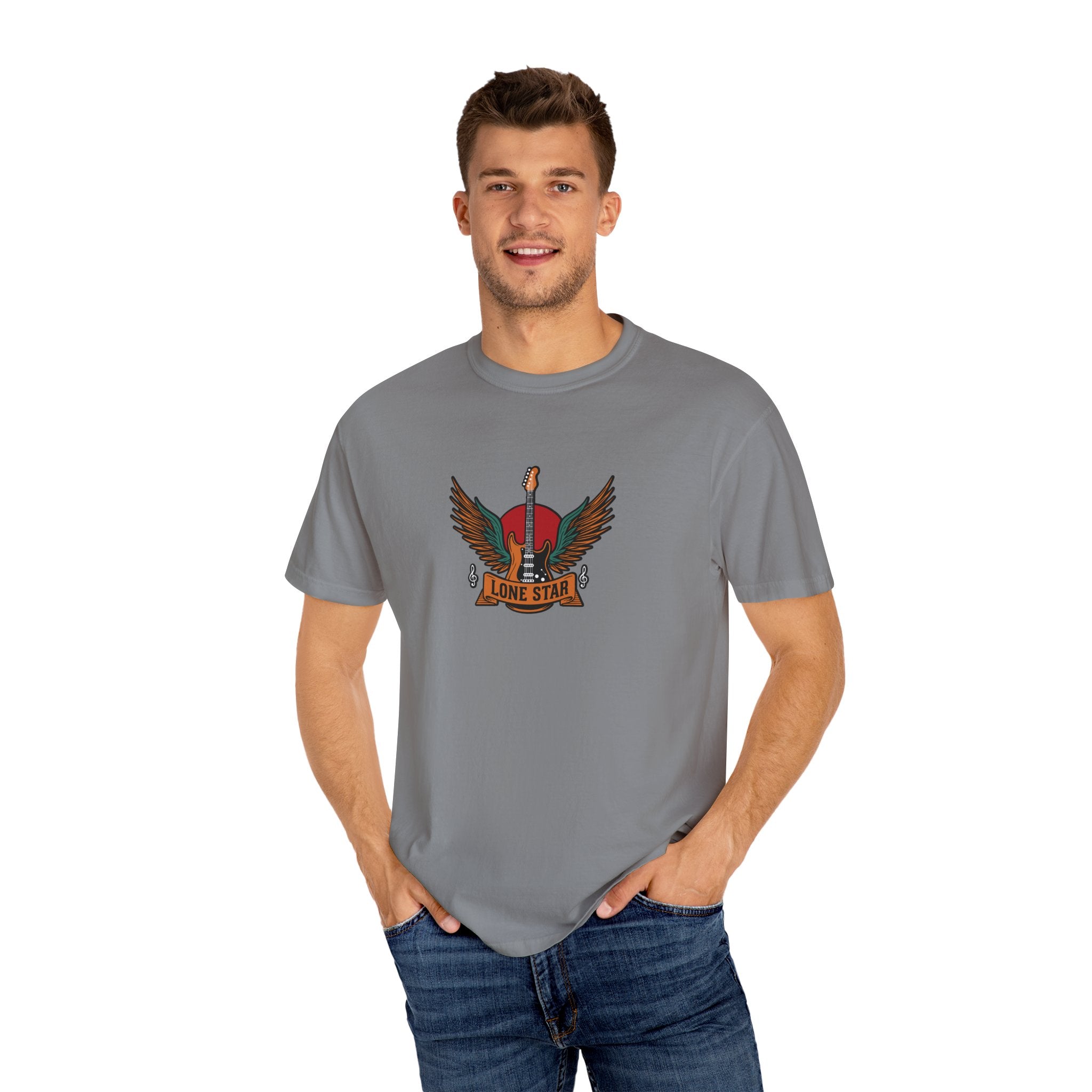 Lone Star Unisex Garment-Dyed T-Shirt, Casual Tee, Gift for Texas Lovers, Vintage Style, Comfortable Everyday Shirt, Great for Festivals