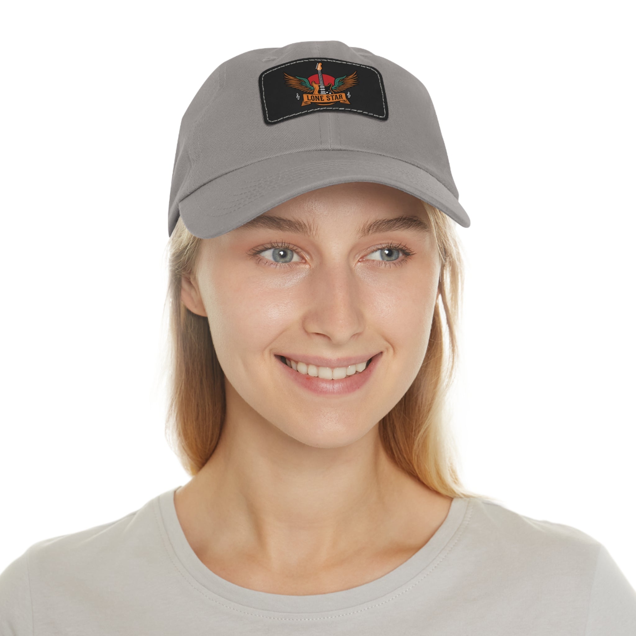Stylish Dad Hat with Leather Lone Star Patch, Casual Men's Cap, Gift for Fathers, Summer Outings, Everyday Wear