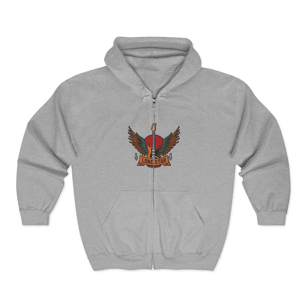 Rockin' Rebel Full Zip Hoodie - Unisex, Streetwear, Vintage Style, Perfect Gift for Music Lovers, Festivals, Everyday Casual