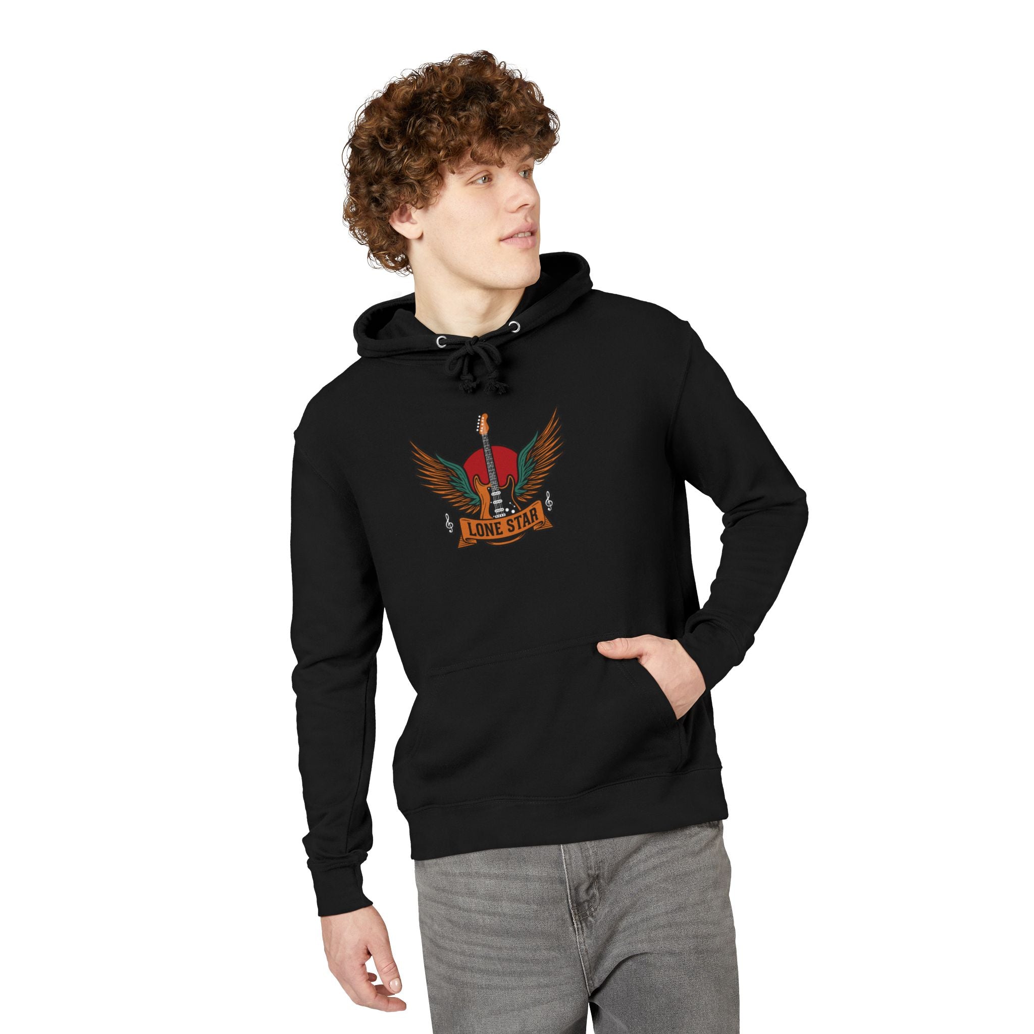 Lone Star Unisex French Terry Hoodie, Cozy Sweatshirt, Texas Pride Apparel, Gift for Him, Casual Wear, Fall Layering