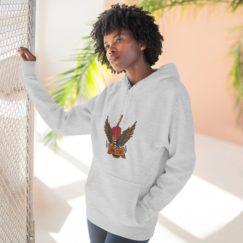 Lone Eagle Fleece Hoodie, Casual Comfort Wear, Unisex Gift, Cozy Layer, Perfect for Autumn, Everyday Style