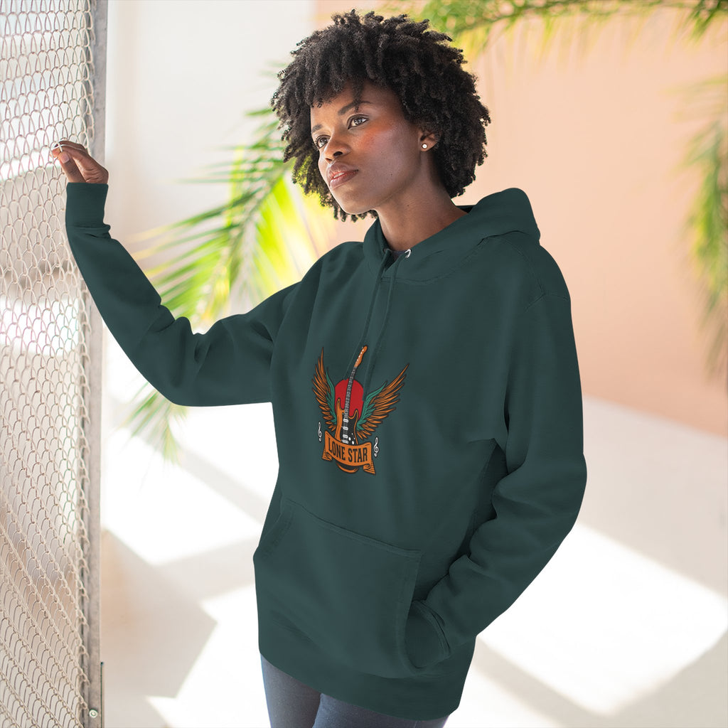 Lone Eagle Fleece Hoodie, Casual Comfort Wear, Unisex Gift, Cozy Layer, Perfect for Autumn, Everyday Style