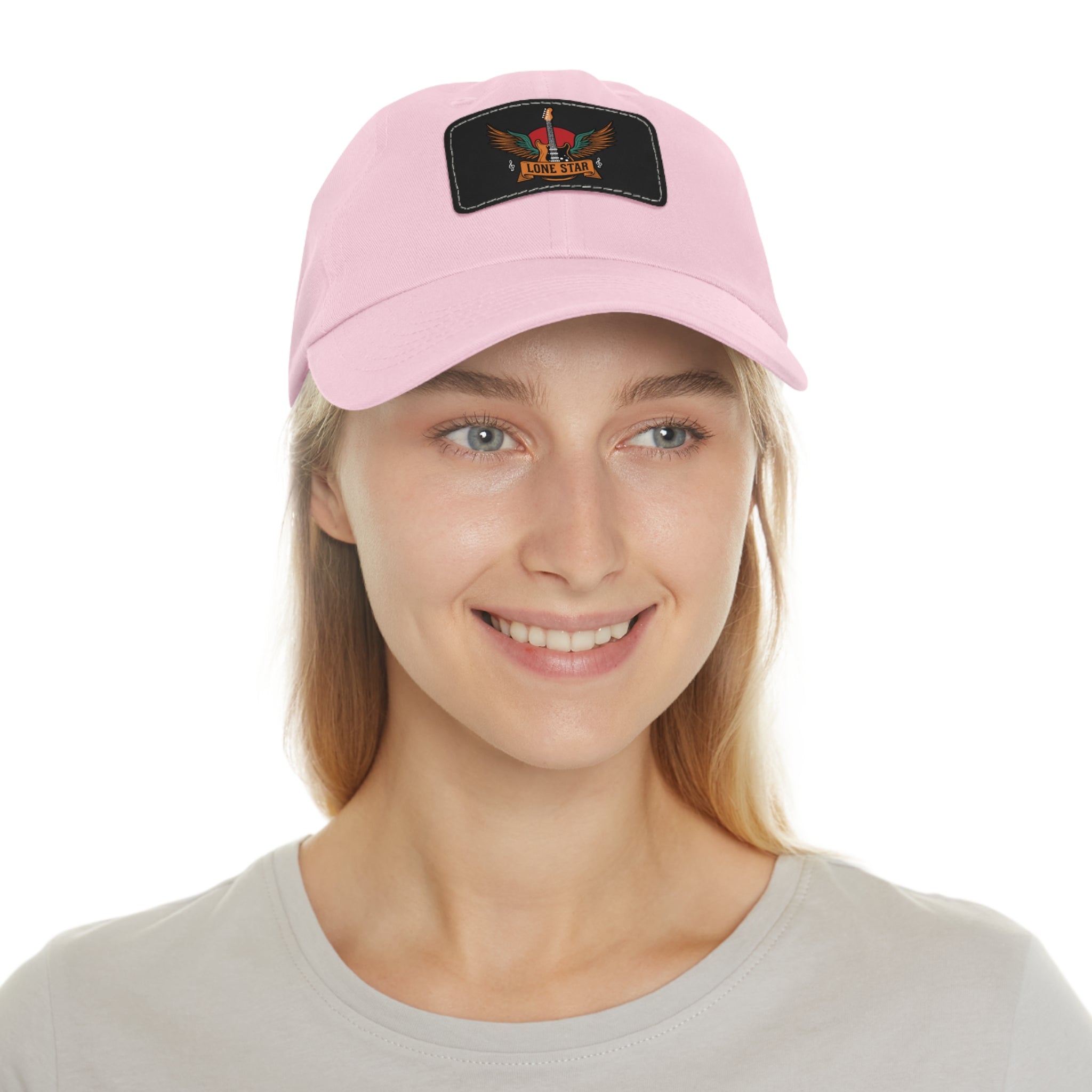 Stylish Dad Hat with Leather Lone Star Patch, Casual Men's Cap, Gift for Fathers, Summer Outings, Everyday Wear