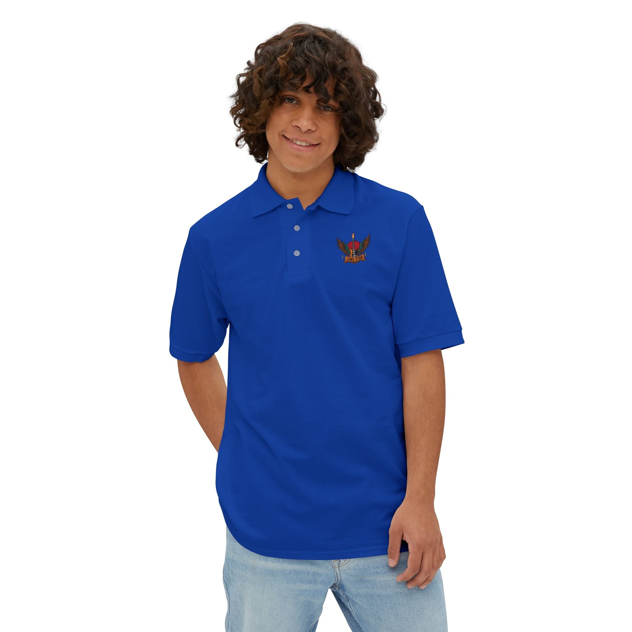 Men's Piqué Polo Shirt - Eagle Design, Casual or Golf Wear, Great Gift for Men, Birthday, Father's Day, Team Events
