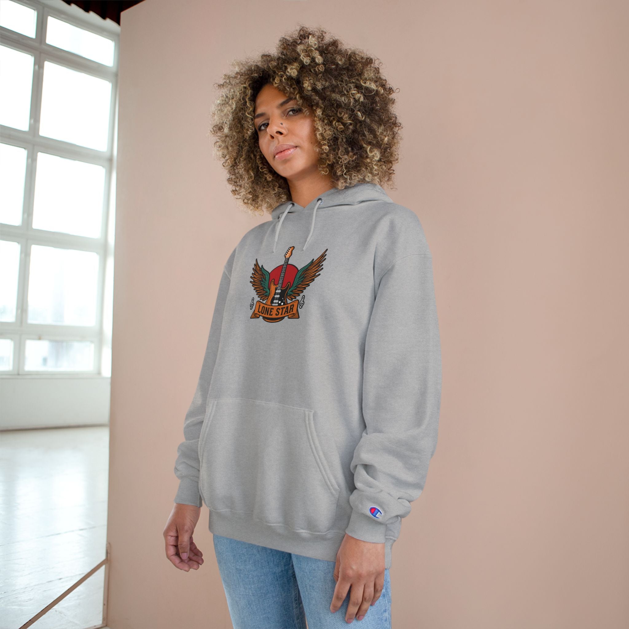 Champion Eagle Graphic Hoodie, Cozy Streetwear, Gift for Him, Casual Wear, Perfect for Fall/Winter, Stylish Comfort