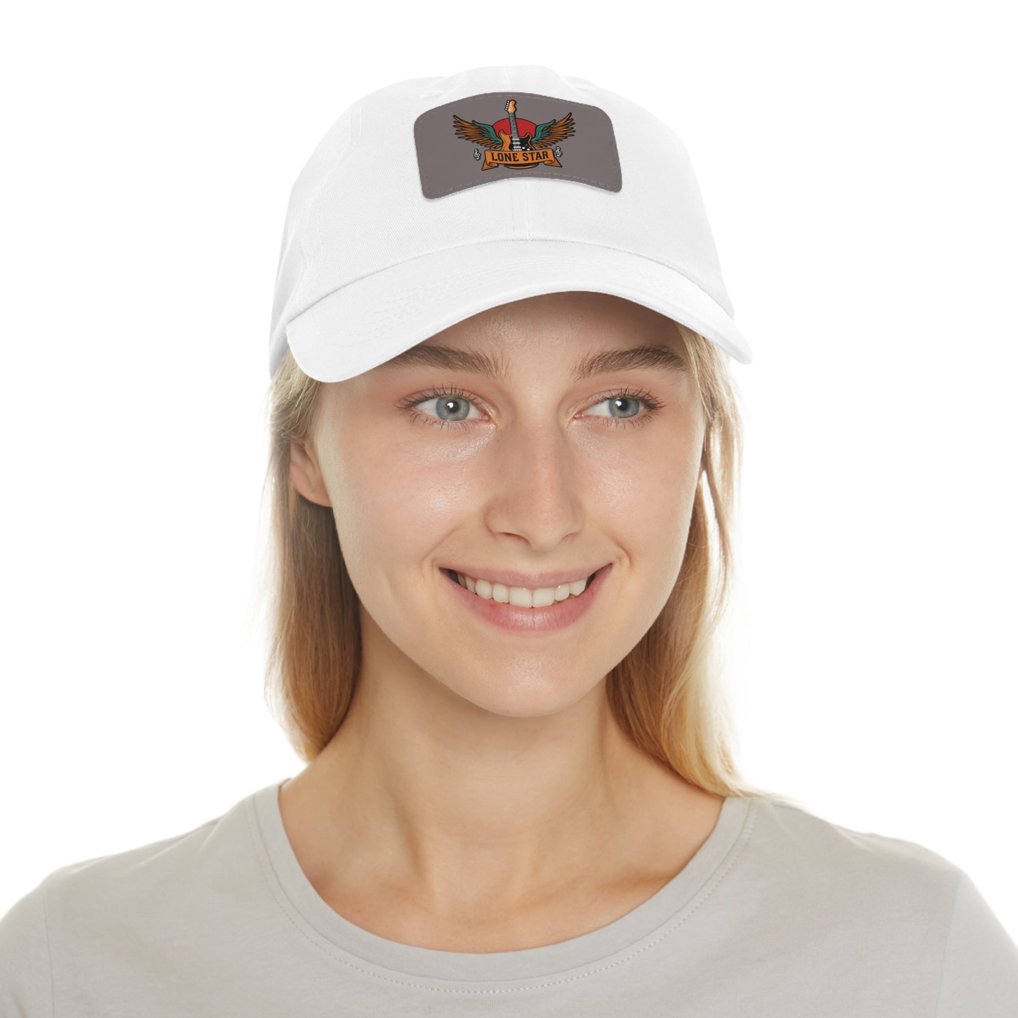 Stylish Dad Hat with Leather Lone Star Patch, Casual Men's Cap, Gift for Fathers, Summer Outings, Everyday Wear
