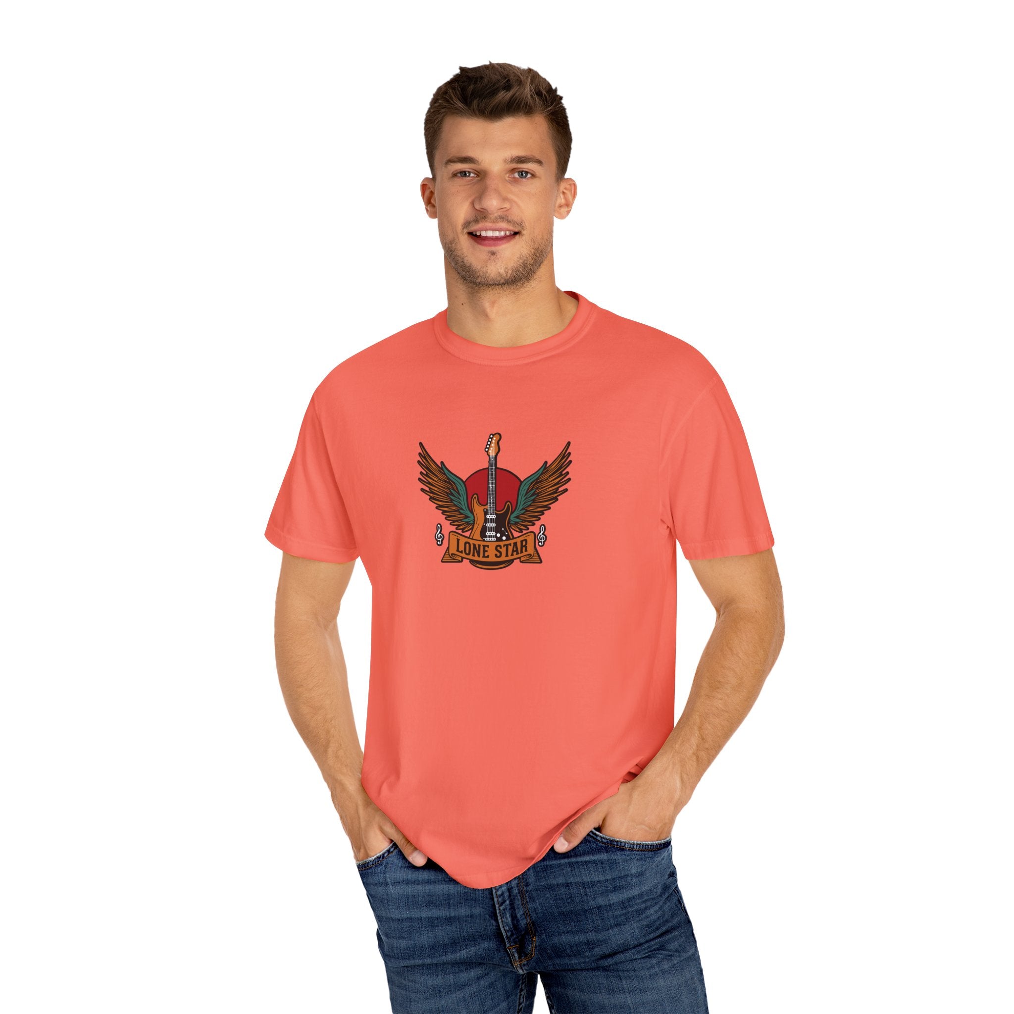 Lone Star Unisex Garment-Dyed T-Shirt, Casual Tee, Gift for Texas Lovers, Vintage Style, Comfortable Everyday Shirt, Great for Festivals