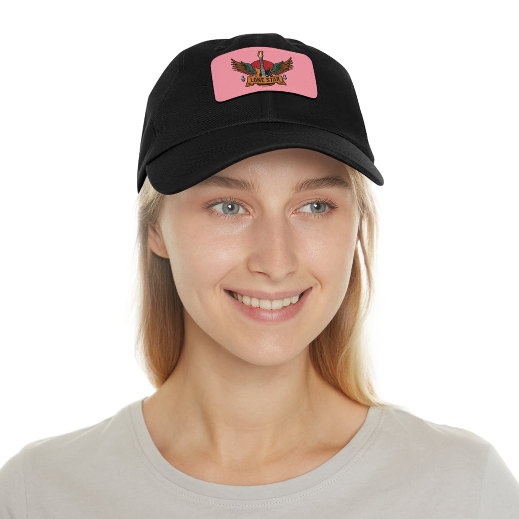 Stylish Dad Hat with Leather Lone Star Patch, Casual Men's Cap, Gift for Fathers, Summer Outings, Everyday Wear