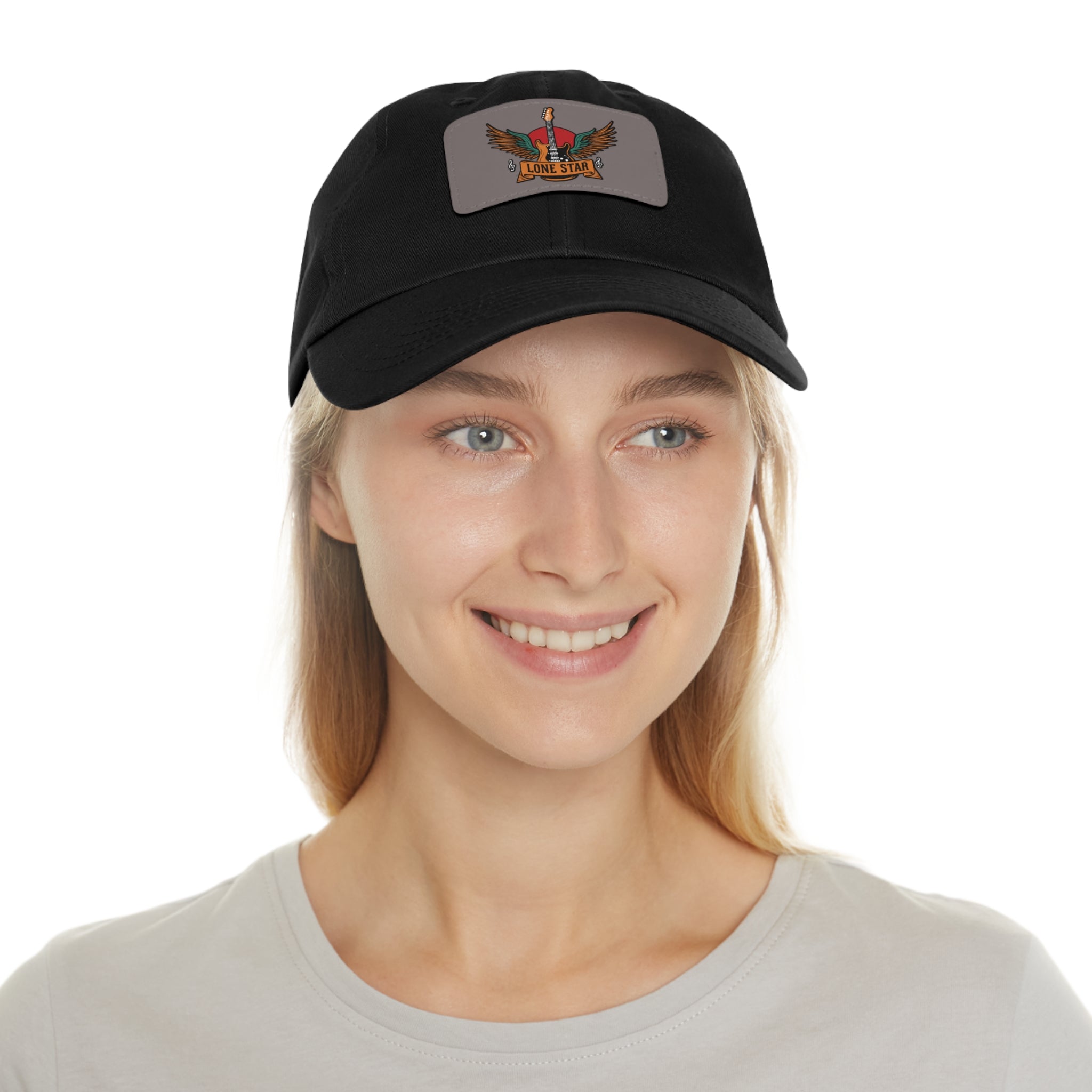 Stylish Dad Hat with Leather Lone Star Patch, Casual Men's Cap, Gift for Fathers, Summer Outings, Everyday Wear