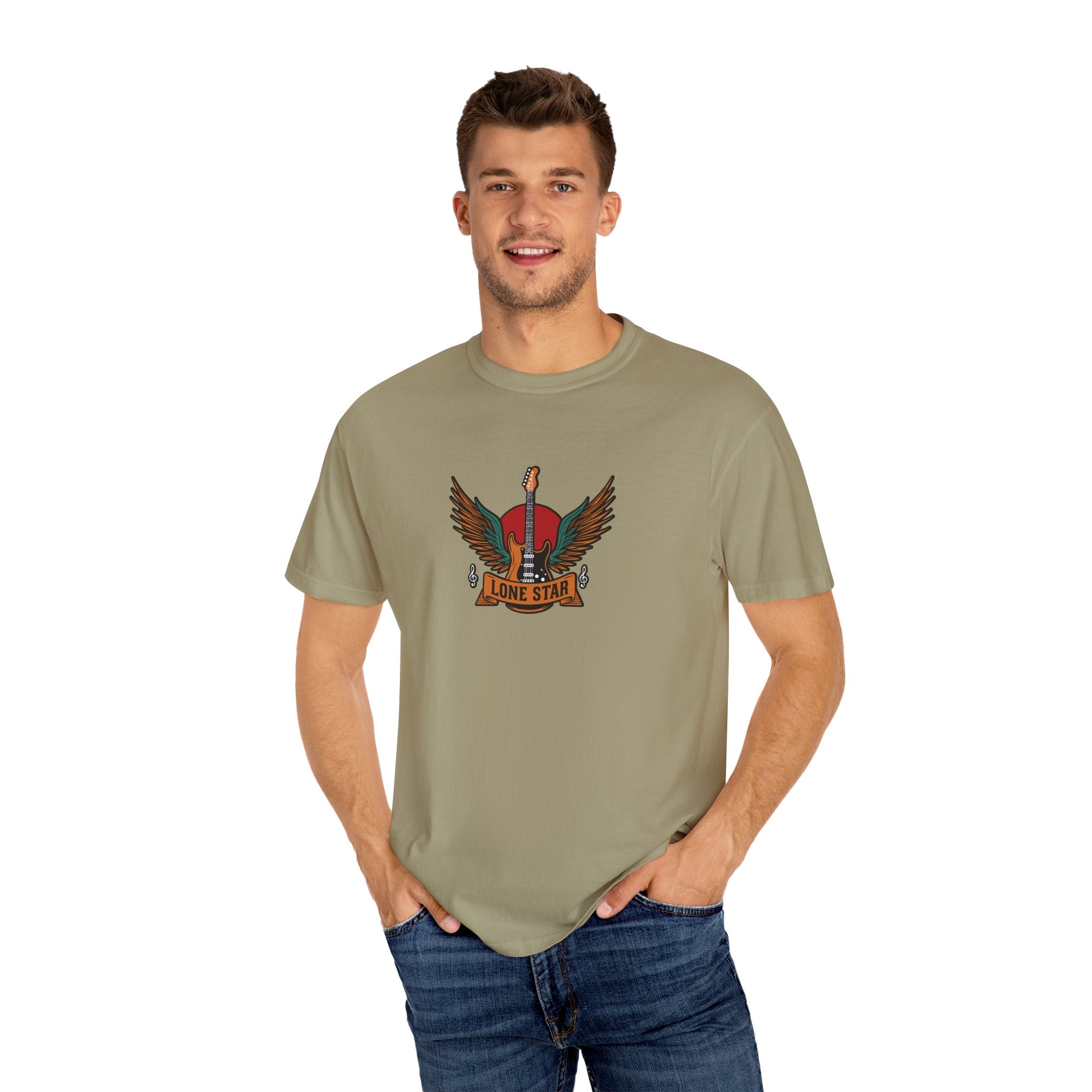 Lone Star Unisex Garment-Dyed T-Shirt, Casual Tee, Gift for Texas Lovers, Vintage Style, Comfortable Everyday Shirt, Great for Festivals