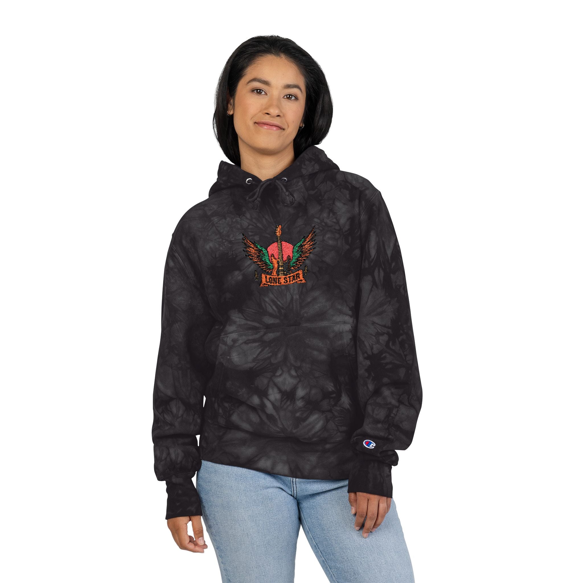 Unisex Tie-Dye Champion Hoodie with Embroidered Design, Cozy Hoodie for Every Occasion, Trendy Gym Wear, Bohemian Style, Perfect Gift [...]