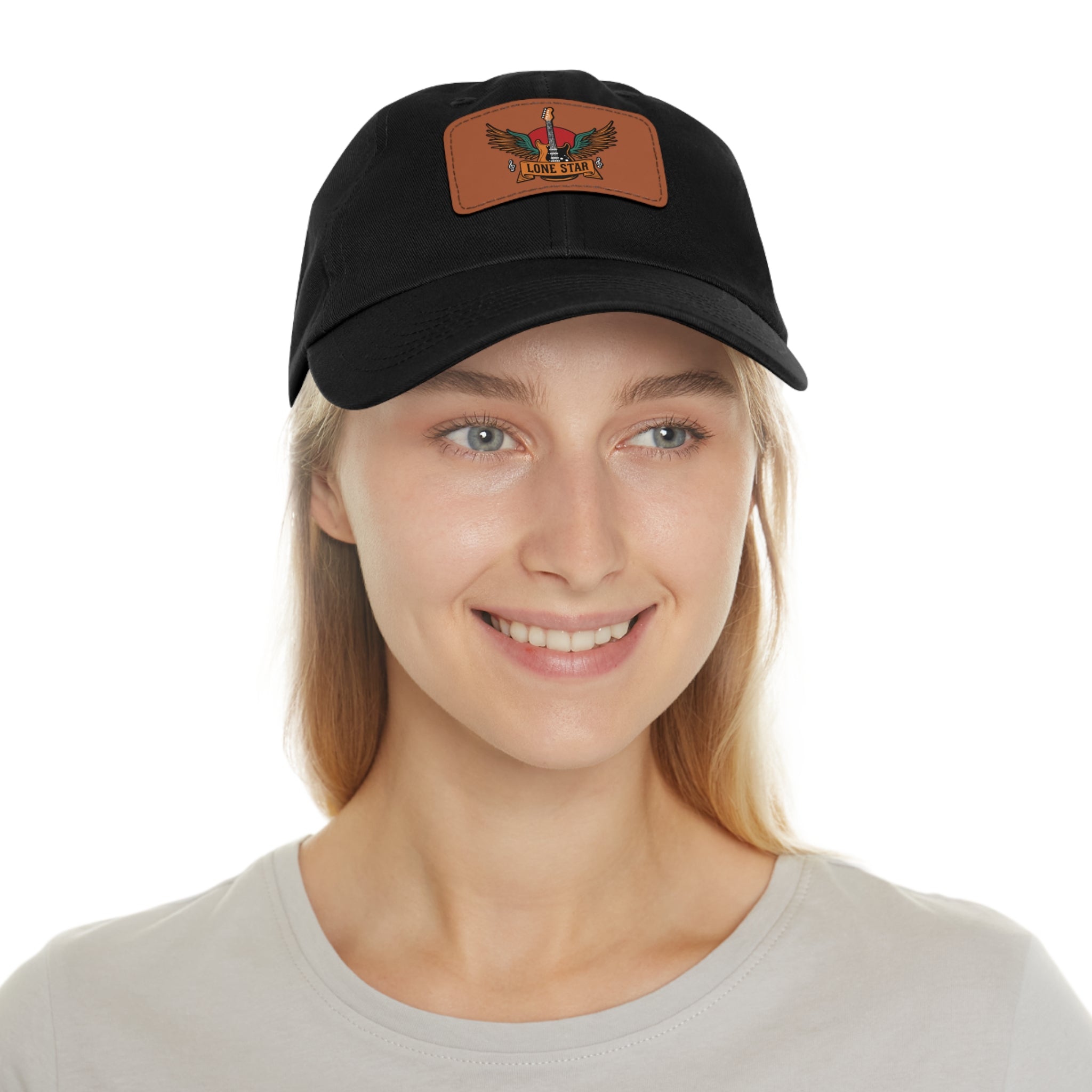 Stylish Dad Hat with Leather Lone Star Patch, Casual Men's Cap, Gift for Fathers, Summer Outings, Everyday Wear