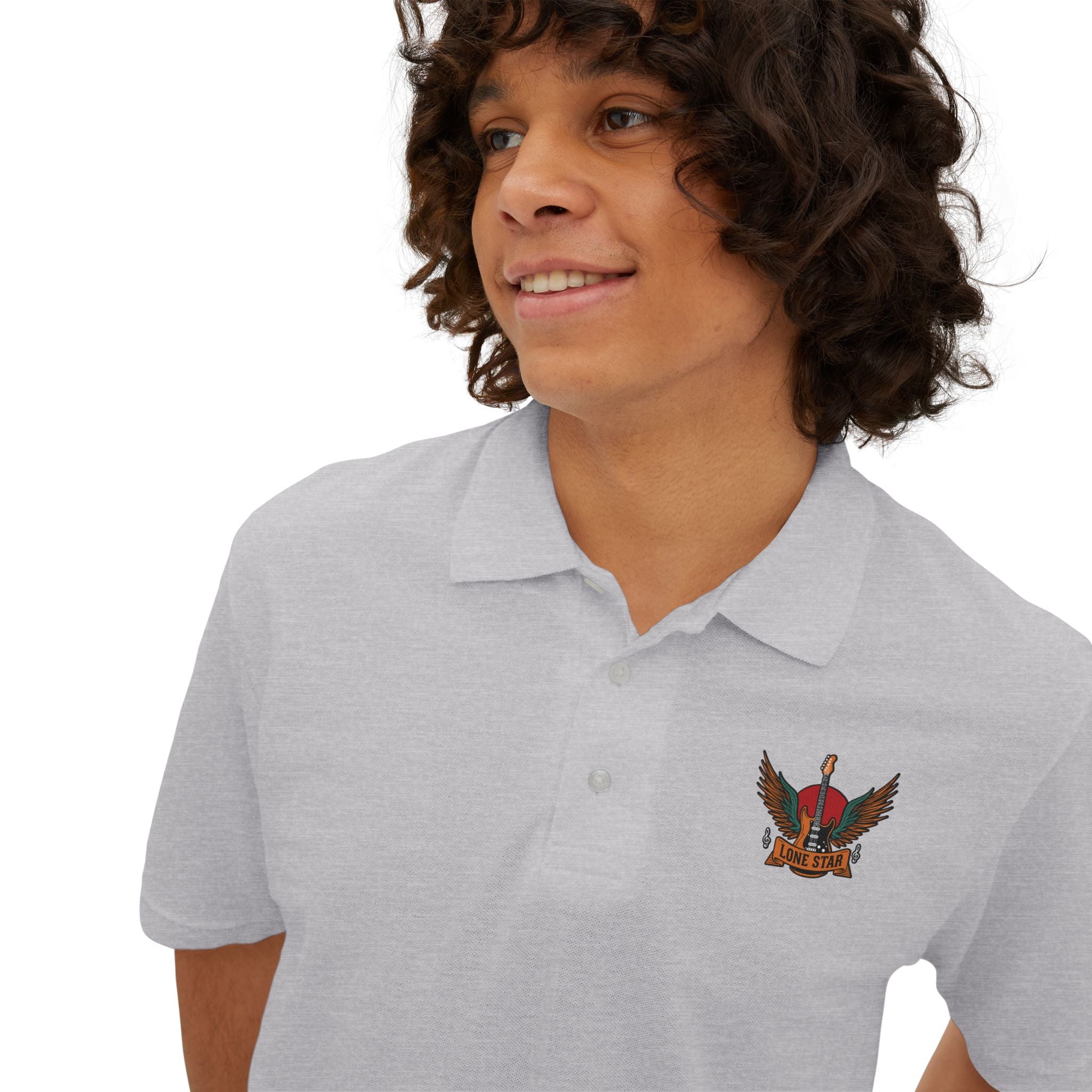 Men's Piqué Polo Shirt - Eagle Design, Casual or Golf Wear, Great Gift for Men, Birthday, Father's Day, Team Events