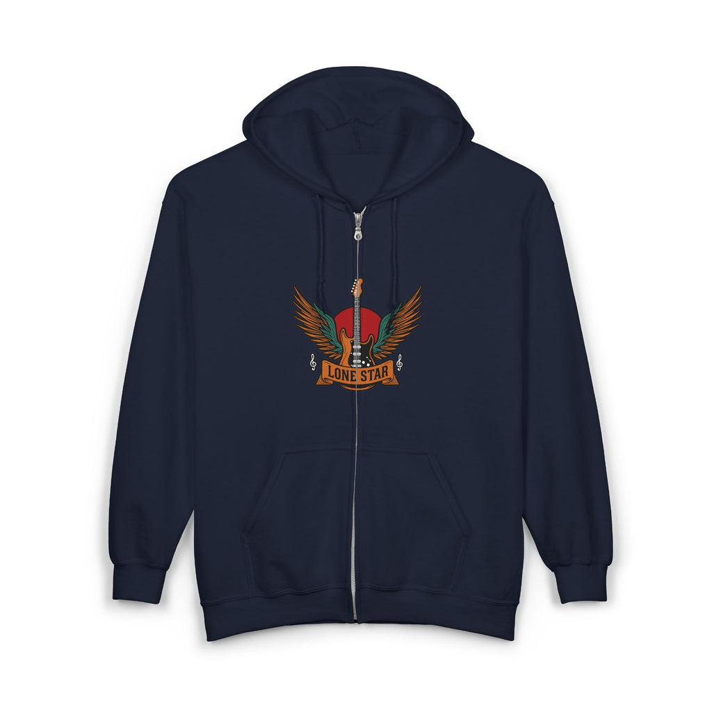 Rockin' Rebel Full Zip Hoodie - Unisex, Streetwear, Vintage Style, Perfect Gift for Music Lovers, Festivals, Everyday Casual