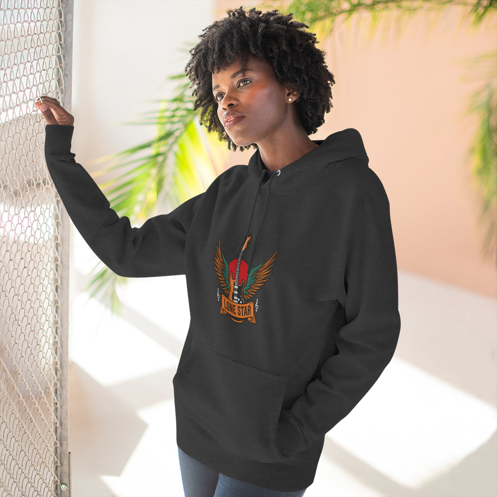 Lone Eagle Fleece Hoodie, Casual Comfort Wear, Unisex Gift, Cozy Layer, Perfect for Autumn, Everyday Style