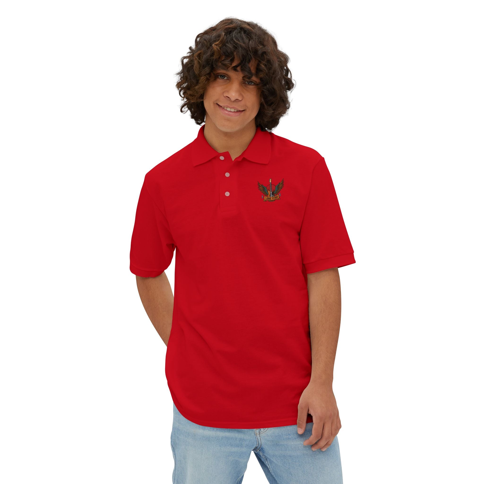Men's Piqué Polo Shirt - Eagle Design, Casual or Golf Wear, Great Gift for Men, Birthday, Father's Day, Team Events