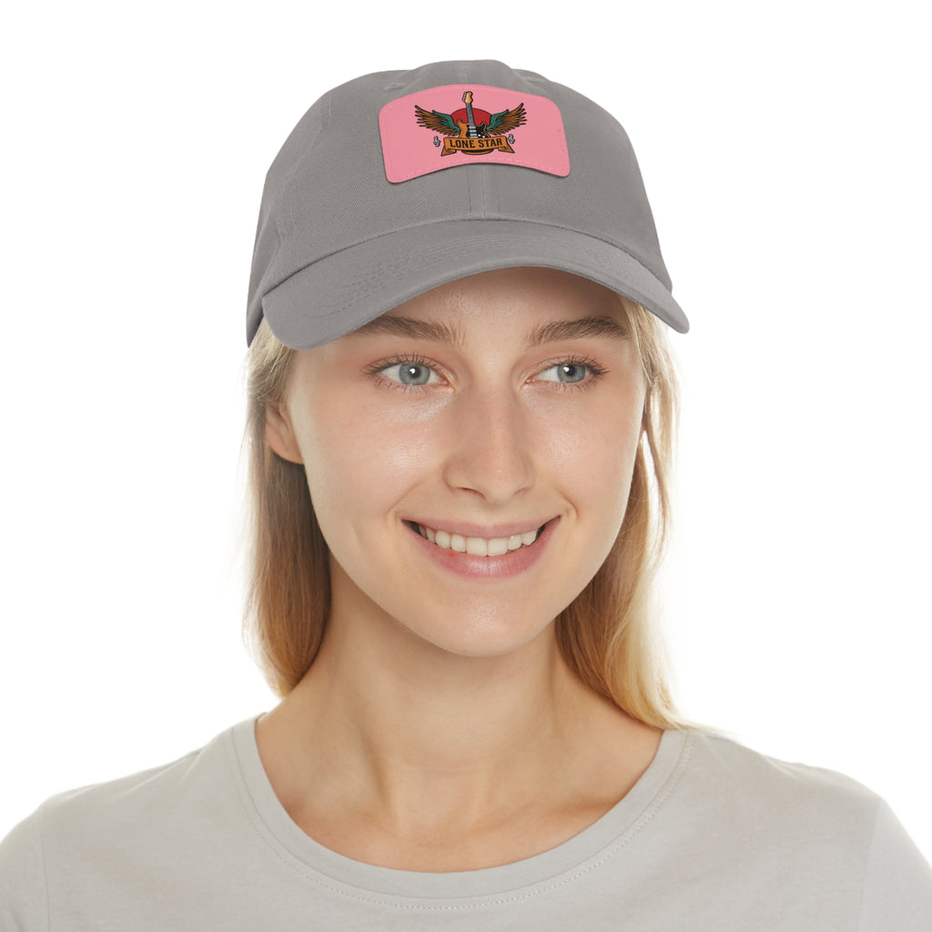 Stylish Dad Hat with Leather Lone Star Patch, Casual Men's Cap, Gift for Fathers, Summer Outings, Everyday Wear