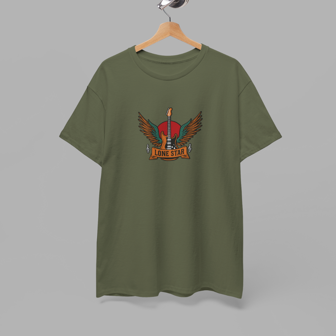 Lone Star Unisex Heavy Cotton Tee, Casual Comfort Shirt, Graphic Tee, Gift for Him/Her, Texas Pride Apparel