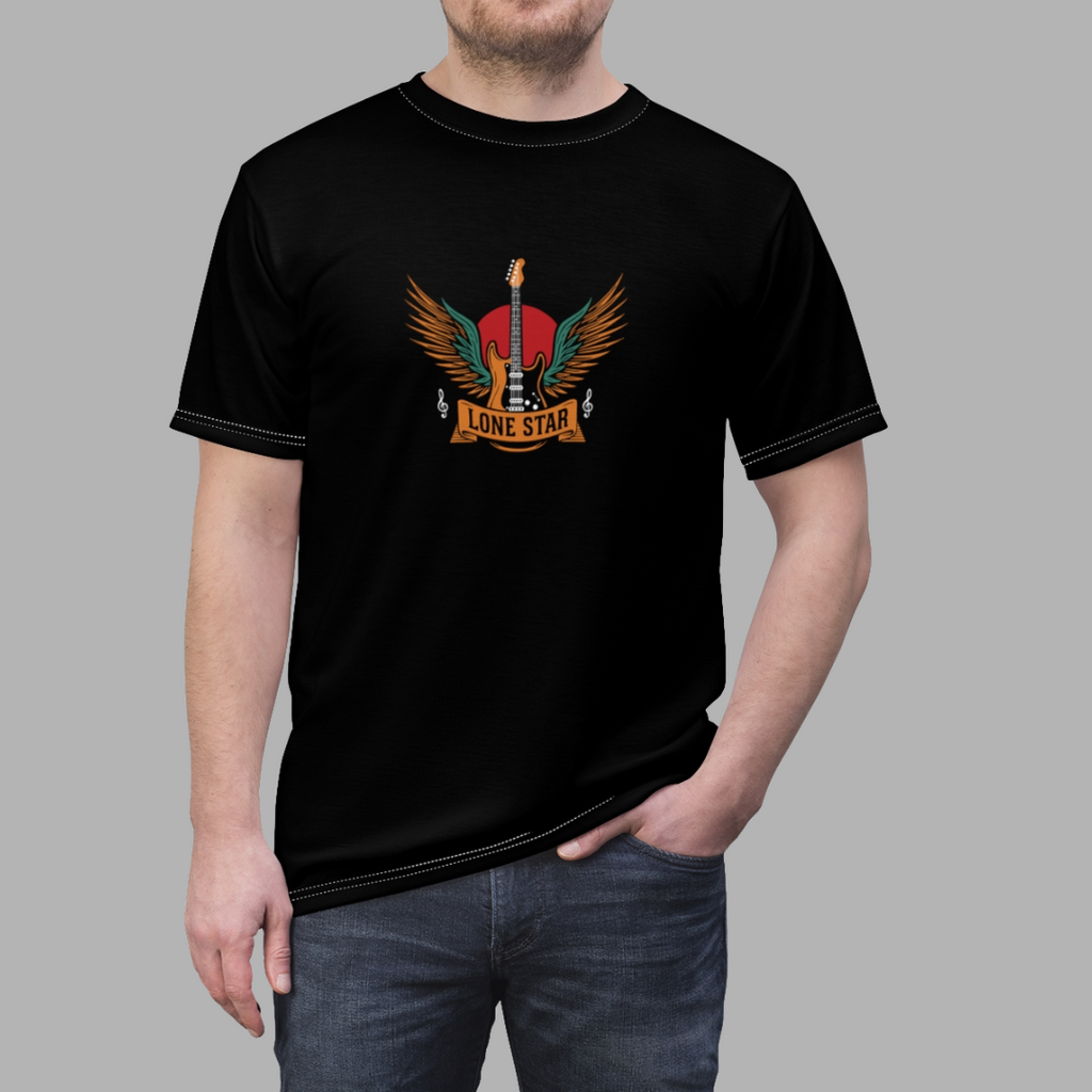 Lone Star Graphic Tee, Unisex Cut & Sew T-Shirt, Music Lover Gift, Casual Wear, Festival Outfit, Unique Design