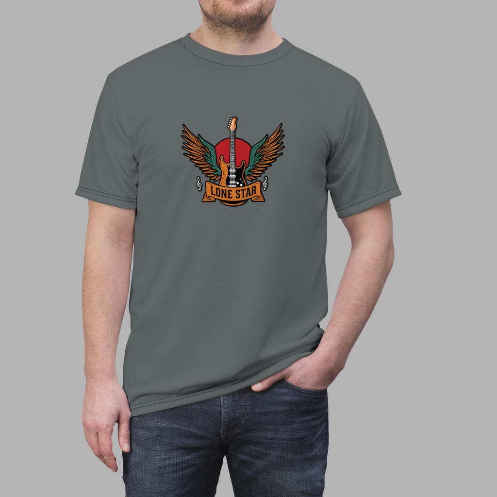 Lone Star Graphic Tee - Unisex Cut & Sew T-Shirt, Music Lover Gift, Casual Wear, Vintage Style, Concert Apparel, Texas Pride