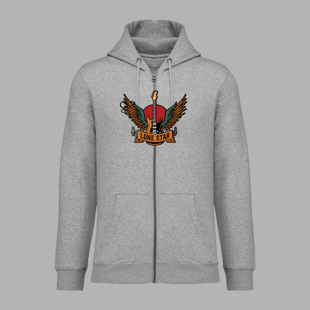 Rockin' Rebel Full Zip Hoodie - Unisex, Streetwear, Vintage Style, Perfect Gift for Music Lovers, Festivals, Everyday Casual