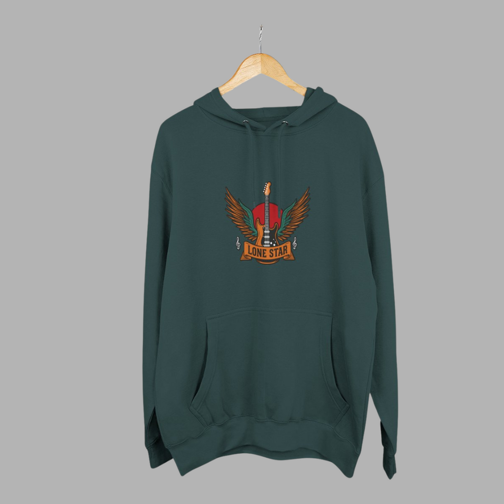 Lone Eagle Fleece Hoodie, Casual Comfort Wear, Unisex Gift, Cozy Layer, Perfect for Autumn, Everyday Style