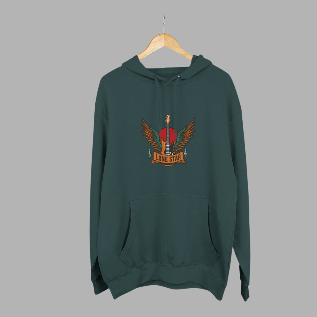 Lone Eagle Fleece Hoodie, Casual Comfort Wear, Unisex Gift, Cozy Layer, Perfect for Autumn, Everyday Style