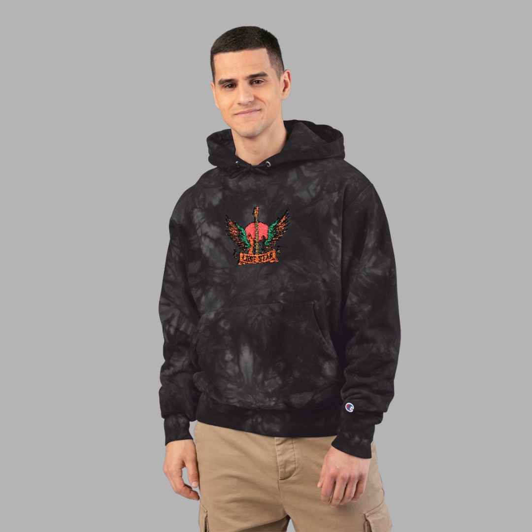 Unisex Tie-Dye Champion Hoodie with Embroidered Design, Cozy Hoodie for Every Occasion, Trendy Gym Wear, Bohemian Style, Perfect Gift [...]