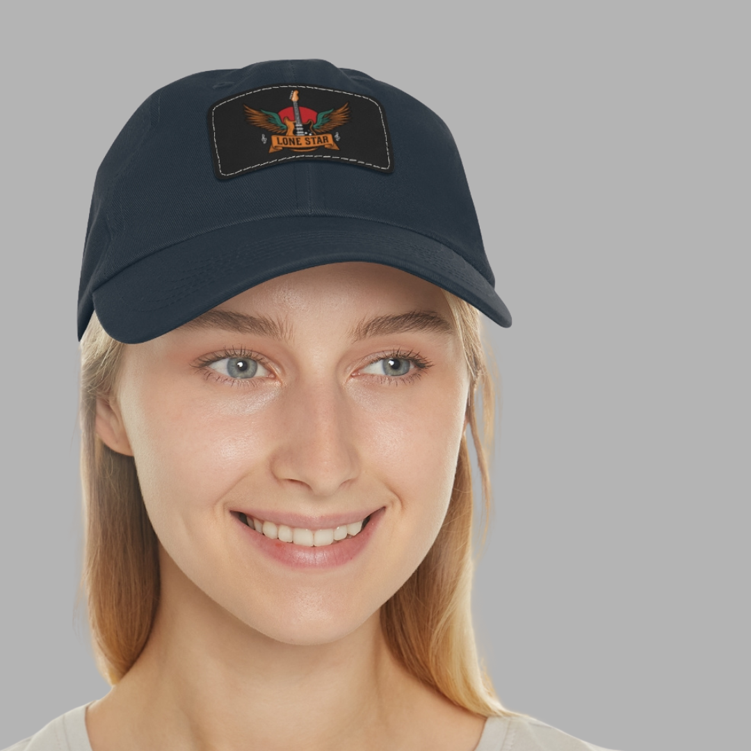 Stylish Dad Hat with Leather Lone Star Patch, Casual Men's Cap, Gift for Fathers, Summer Outings, Everyday Wear