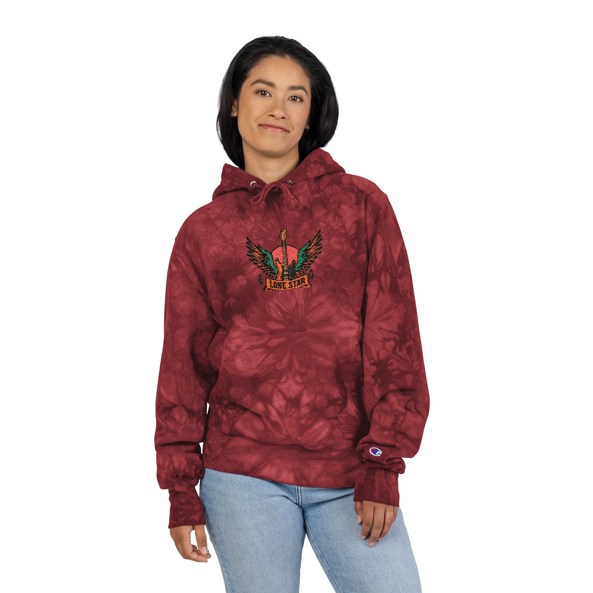 Unisex Tie-Dye Champion Hoodie with Embroidered Design, Cozy Hoodie for Every Occasion, Trendy Gym Wear, Bohemian Style, Perfect Gift [...]