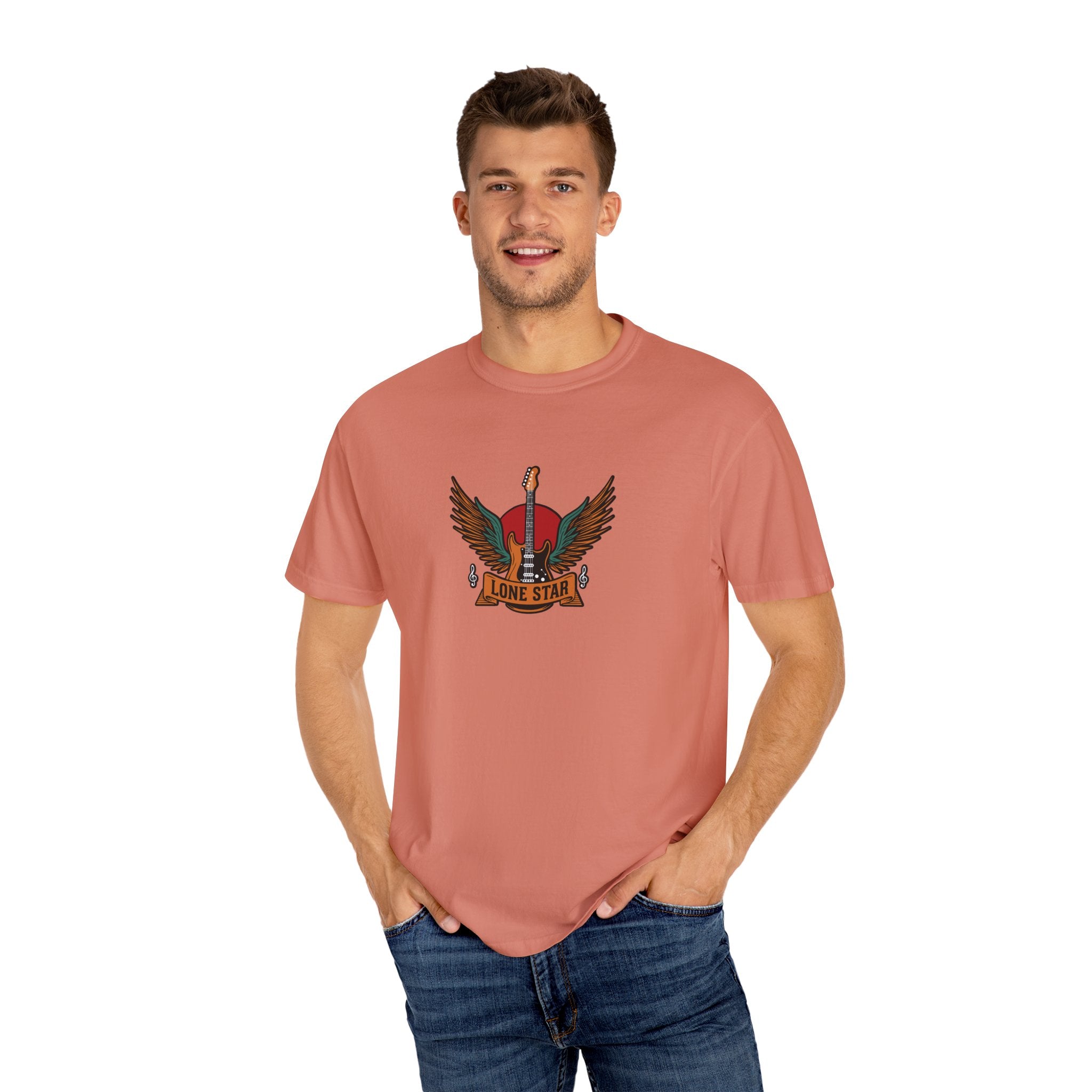 Lone Star Unisex Garment-Dyed T-Shirt, Casual Tee, Gift for Texas Lovers, Vintage Style, Comfortable Everyday Shirt, Great for Festivals