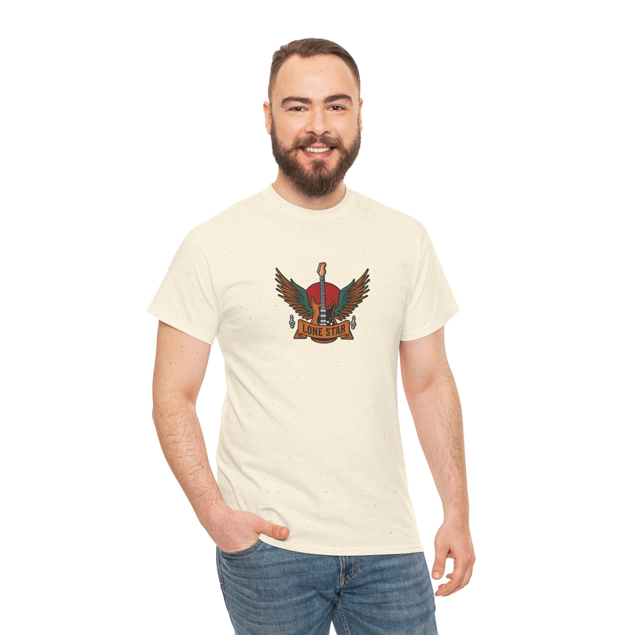 Lone Star Unisex Heavy Cotton Tee, Casual Comfort Shirt, Graphic Tee, Gift for Him/Her, Texas Pride Apparel