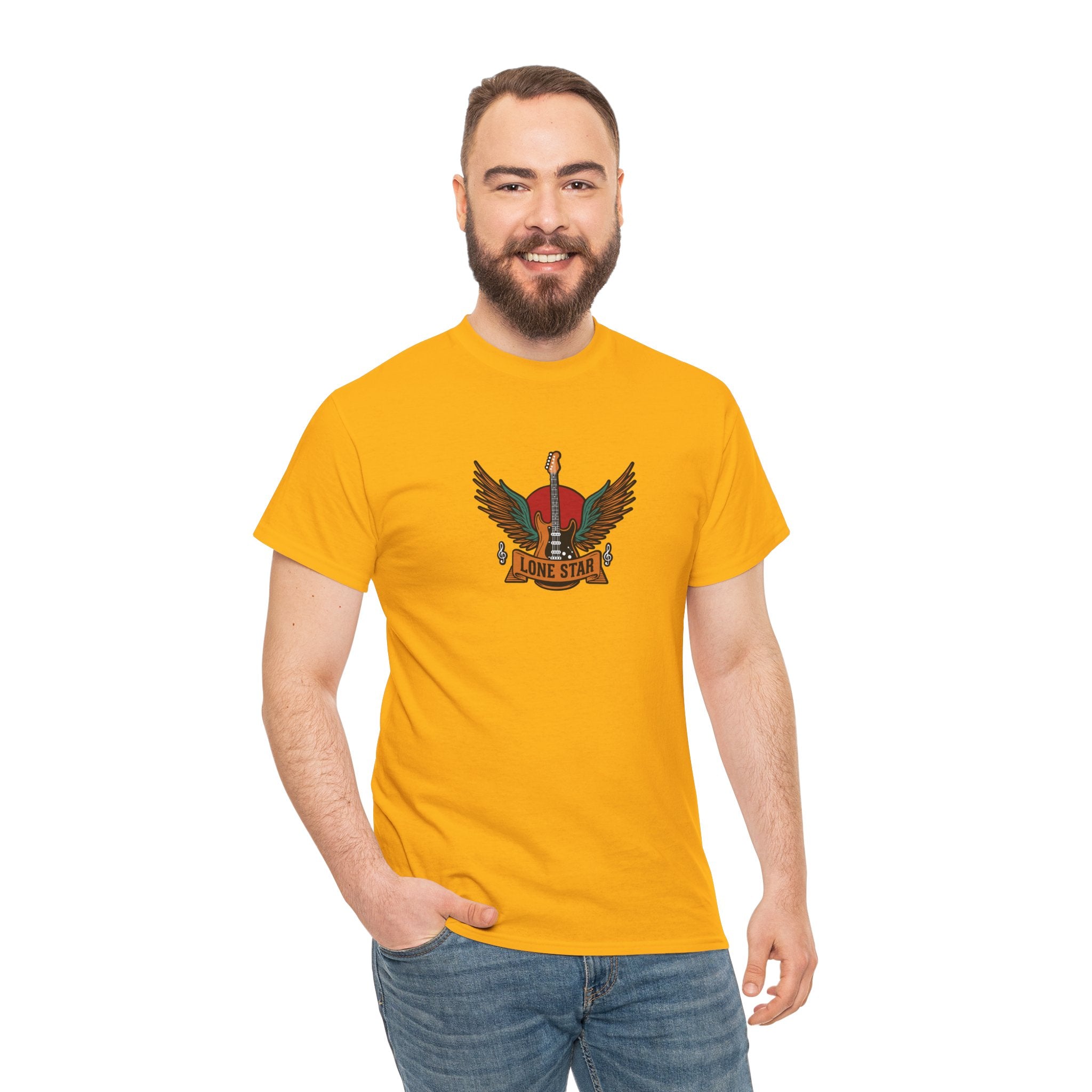 Lone Star Unisex Heavy Cotton Tee, Casual Comfort Shirt, Graphic Tee, Gift for Him/Her, Texas Pride Apparel