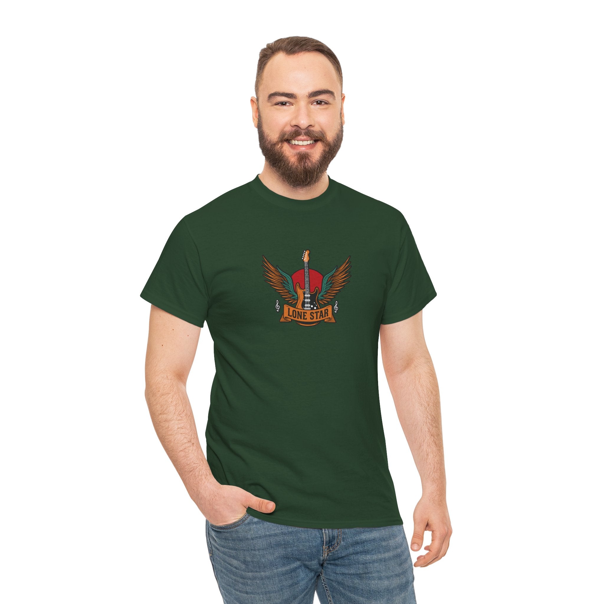 Lone Star Unisex Heavy Cotton Tee, Casual Comfort Shirt, Graphic Tee, Gift for Him/Her, Texas Pride Apparel