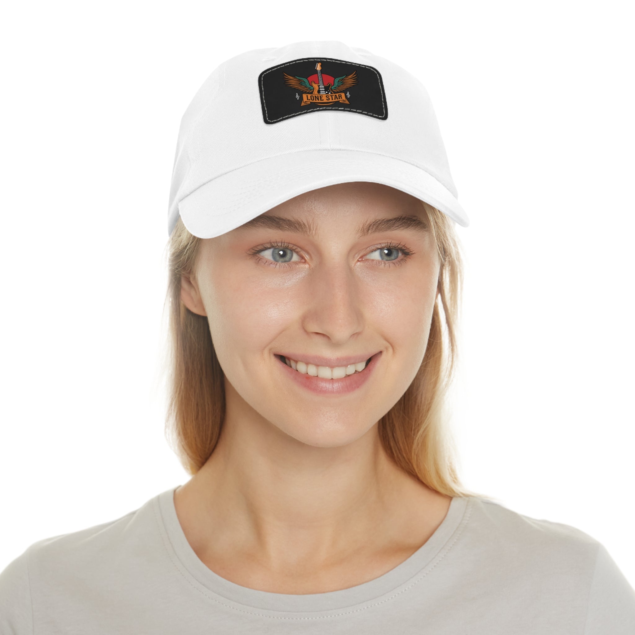 Stylish Dad Hat with Leather Lone Star Patch, Casual Men's Cap, Gift for Fathers, Summer Outings, Everyday Wear