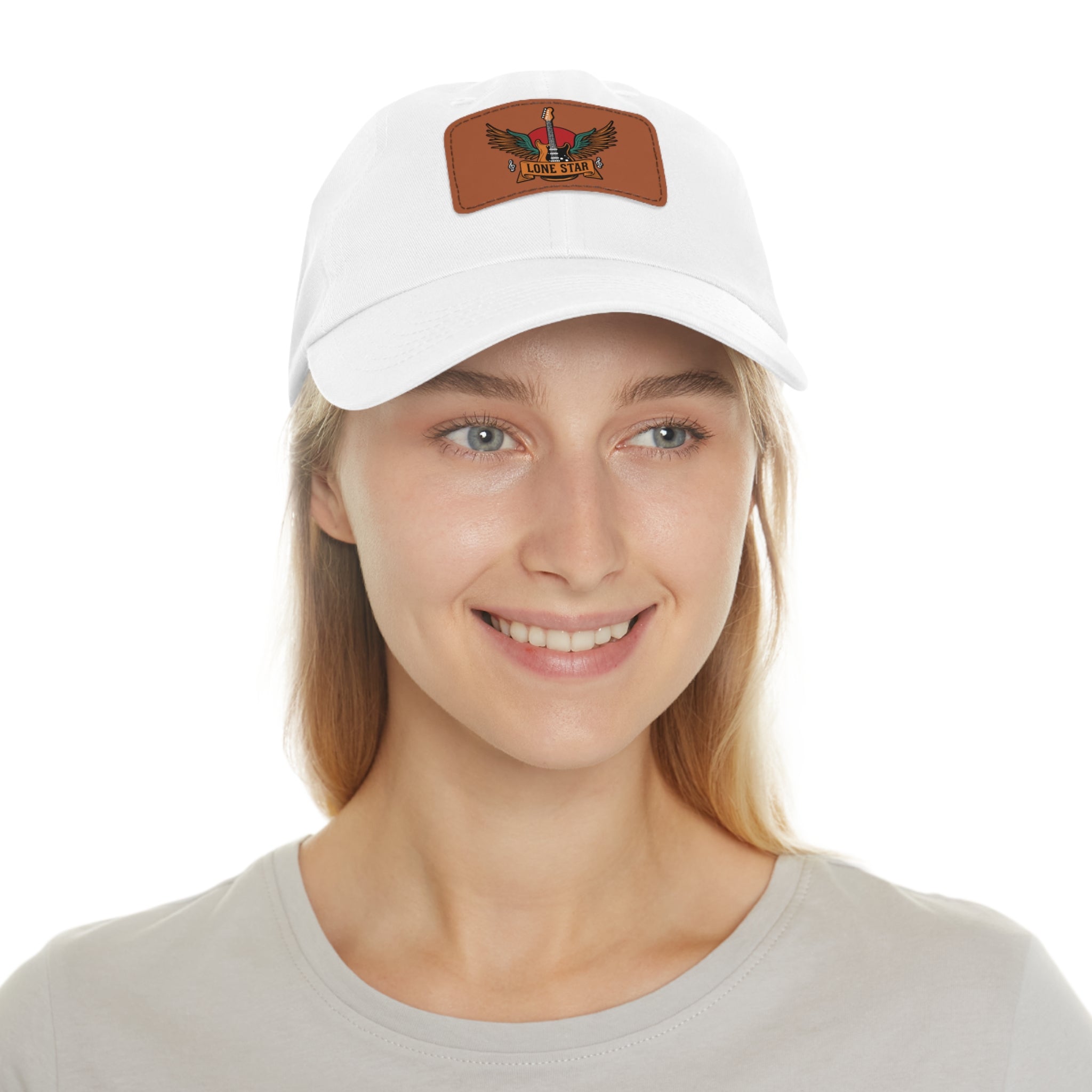 Stylish Dad Hat with Leather Lone Star Patch, Casual Men's Cap, Gift for Fathers, Summer Outings, Everyday Wear