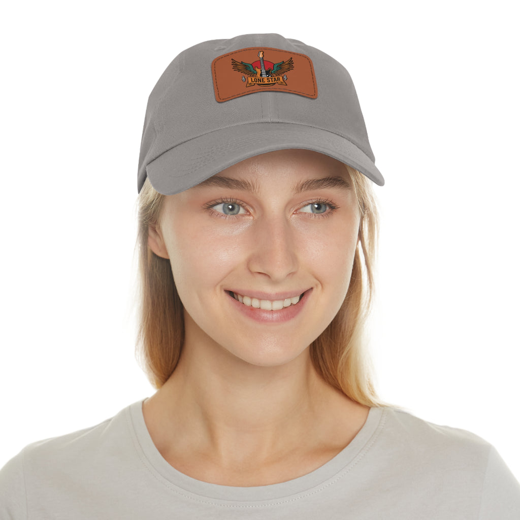 Stylish Dad Hat with Leather Lone Star Patch, Casual Men's Cap, Gift for Fathers, Summer Outings, Everyday Wear