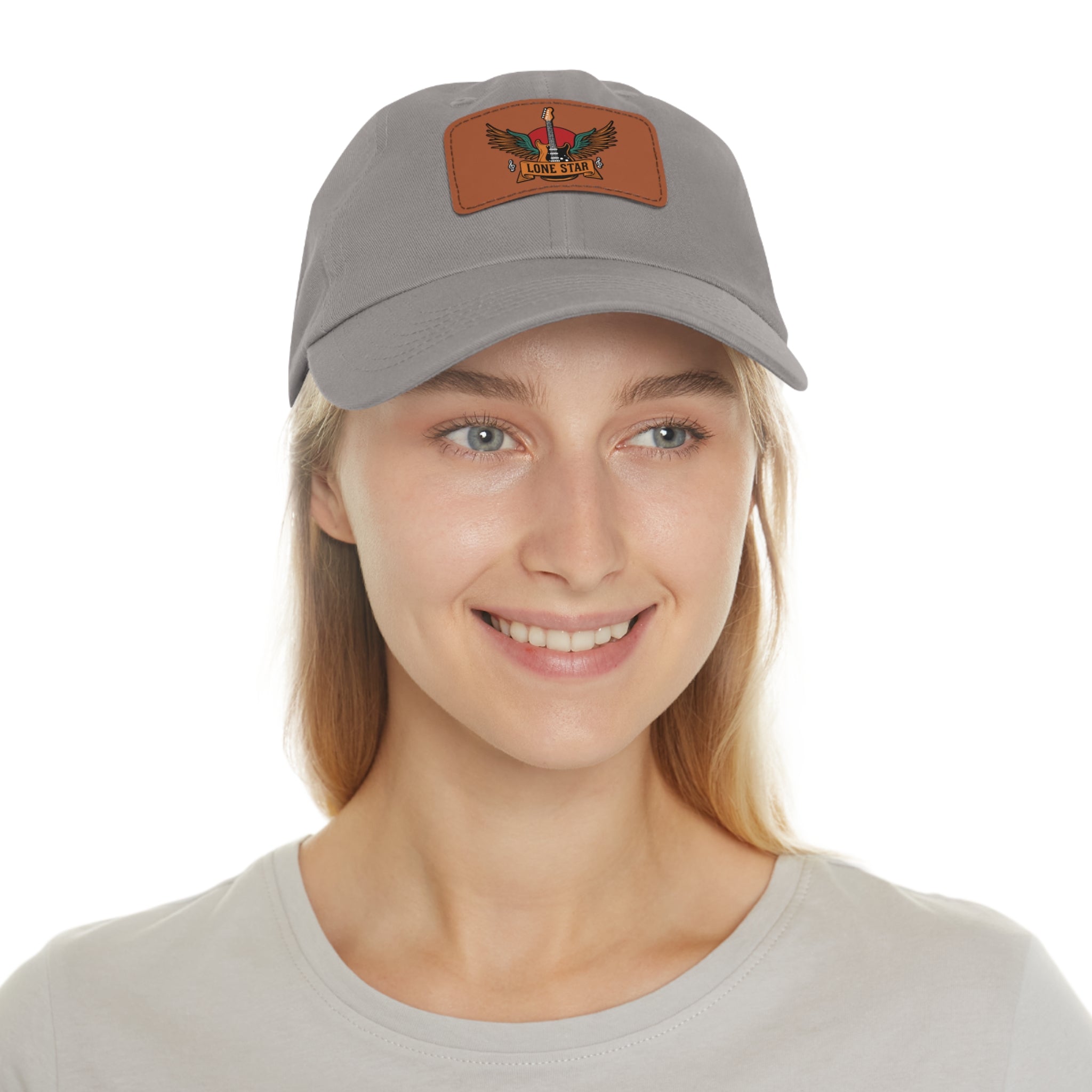 Stylish Dad Hat with Leather Lone Star Patch, Casual Men's Cap, Gift for Fathers, Summer Outings, Everyday Wear