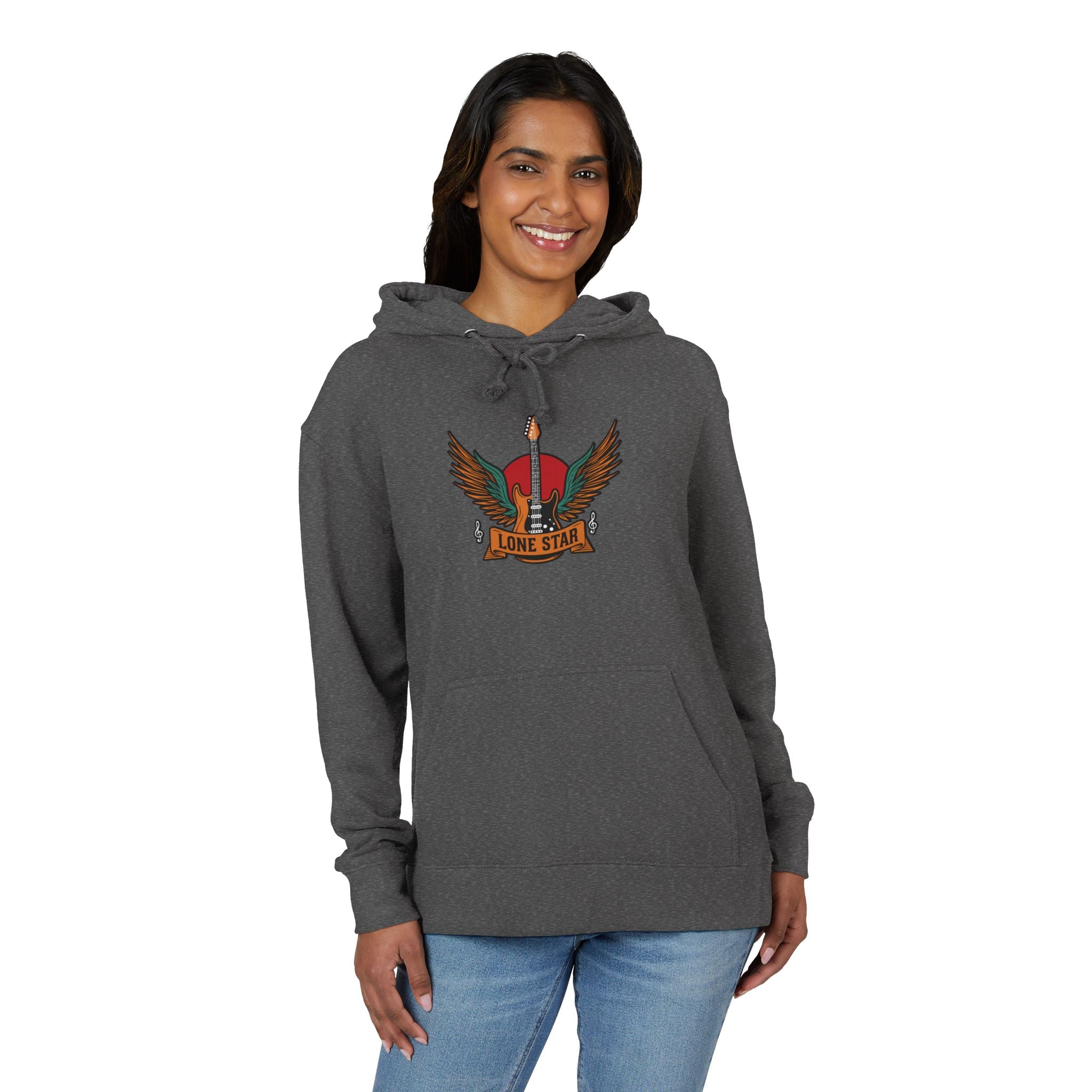 Lone Star Unisex French Terry Hoodie, Cozy Sweatshirt, Texas Pride Apparel, Gift for Him, Casual Wear, Fall Layering