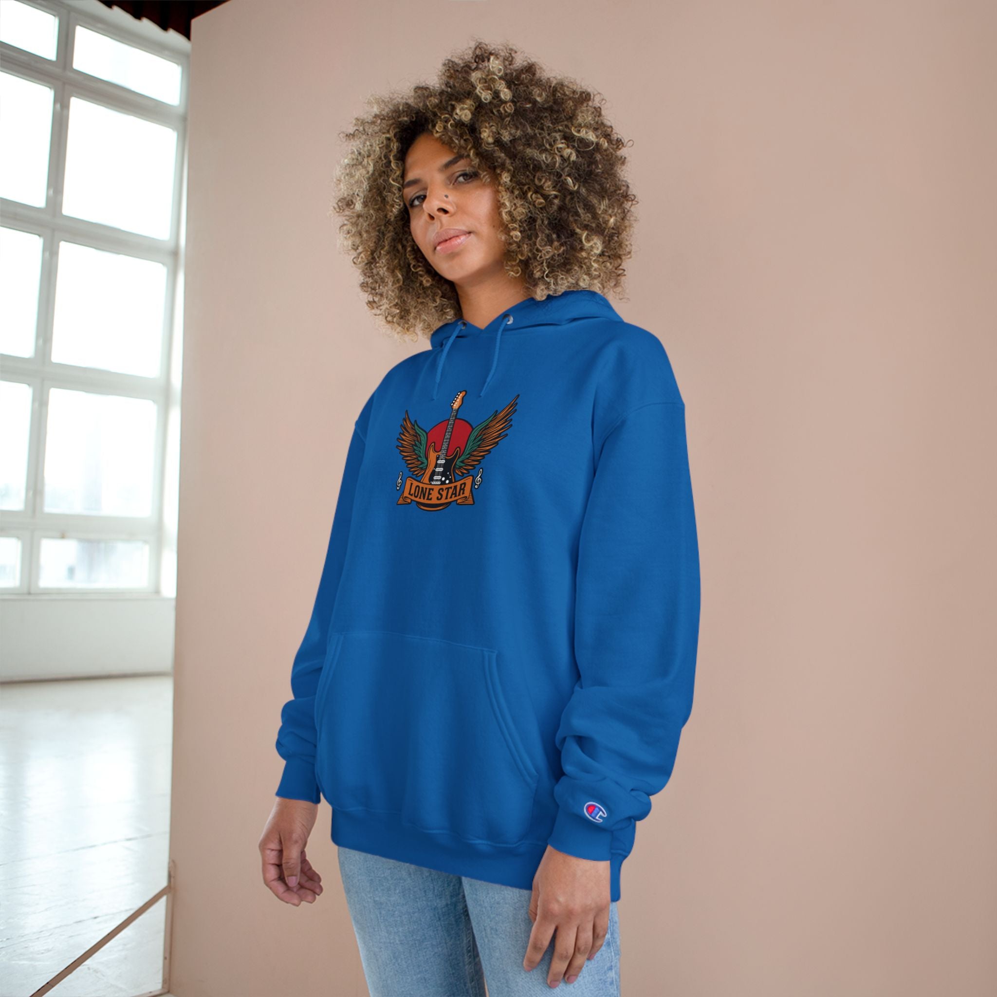 Champion Eagle Graphic Hoodie, Cozy Streetwear, Gift for Him, Casual Wear, Perfect for Fall/Winter, Stylish Comfort