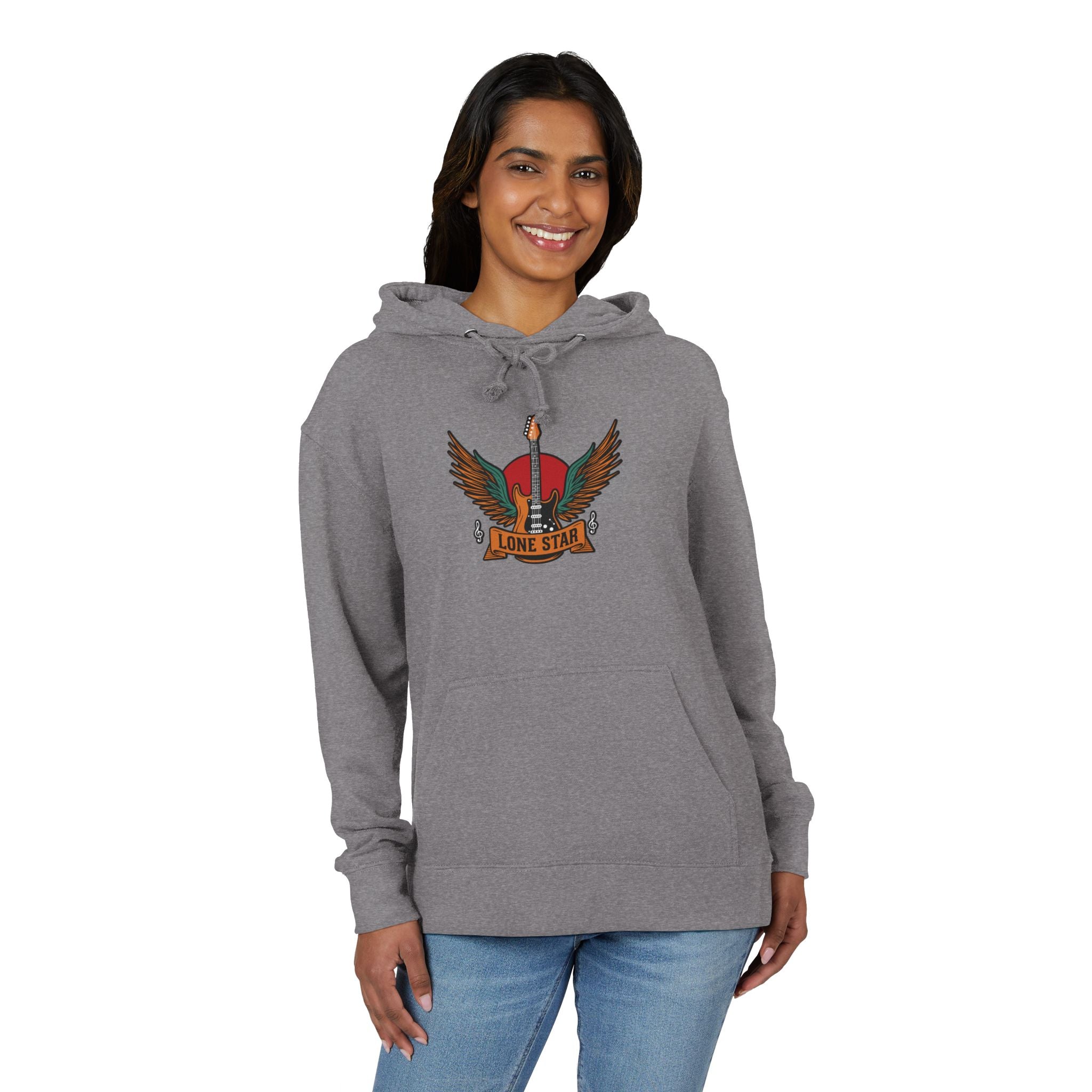 Lone Star Unisex French Terry Hoodie, Cozy Sweatshirt, Texas Pride Apparel, Gift for Him, Casual Wear, Fall Layering
