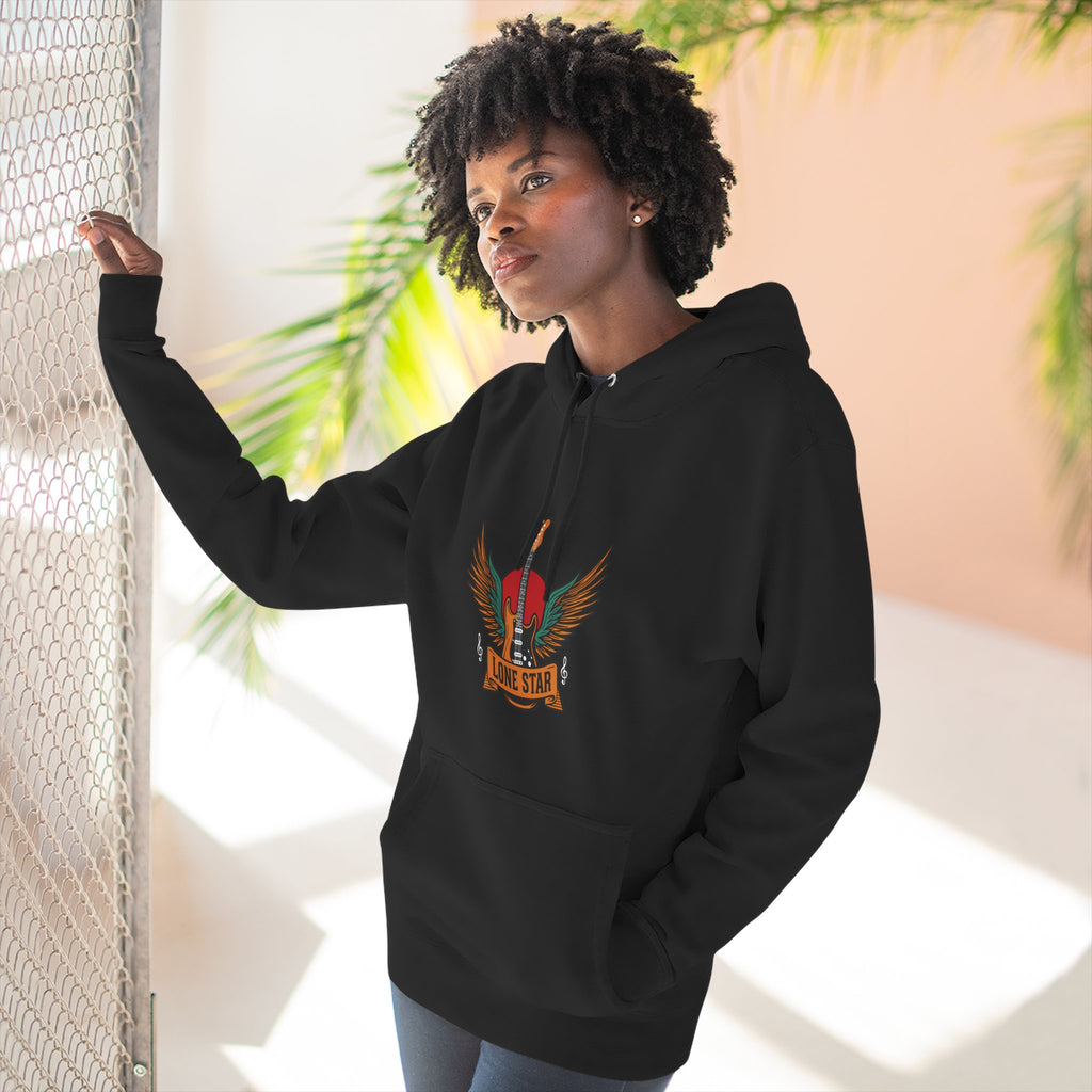 Lone Eagle Fleece Hoodie, Casual Comfort Wear, Unisex Gift, Cozy Layer, Perfect for Autumn, Everyday Style