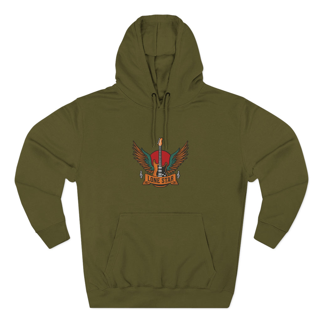 Lone Eagle Fleece Hoodie, Casual Comfort Wear, Unisex Gift, Cozy Layer, Perfect for Autumn, Everyday Style
